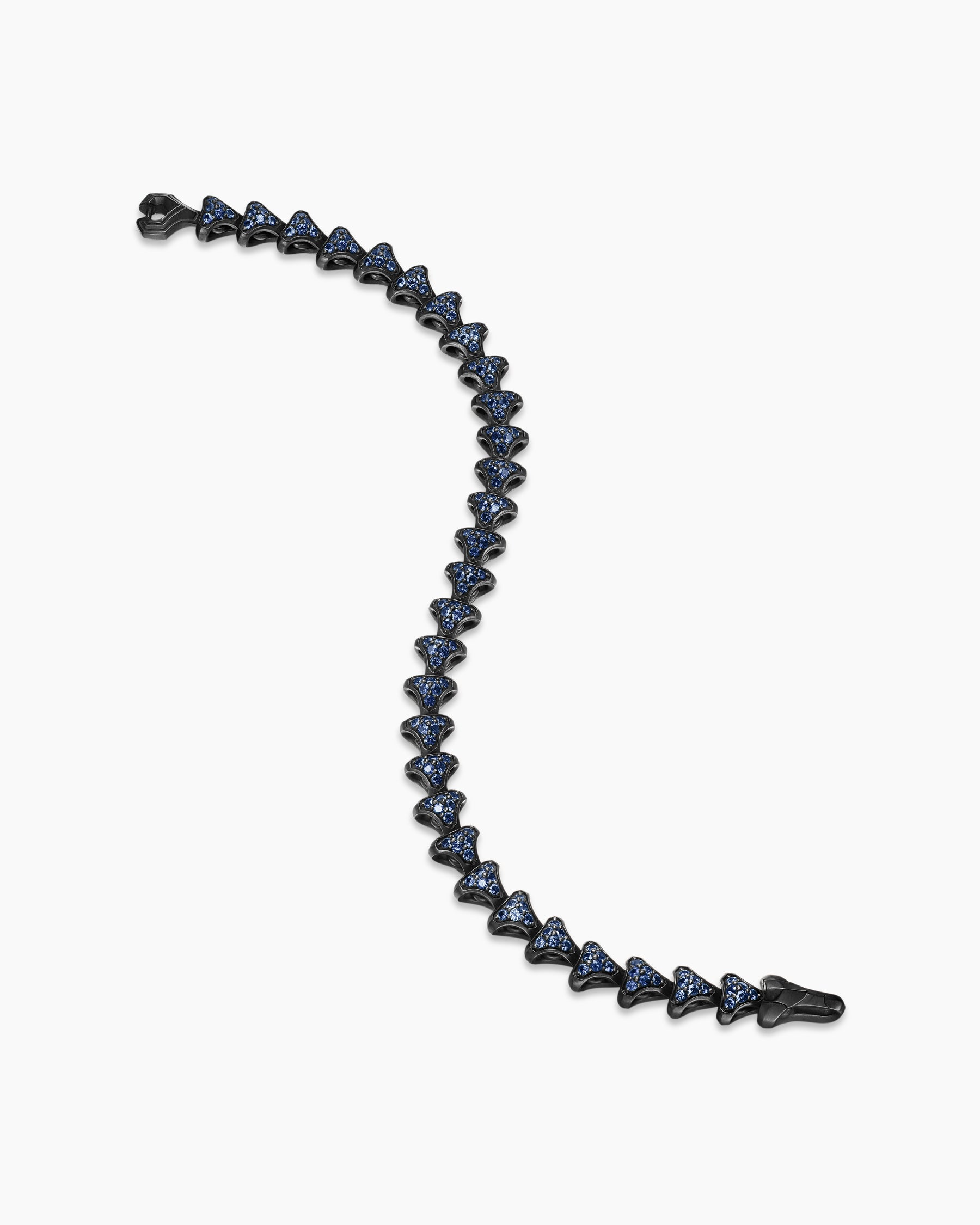 Armory Link Bracelet in Black Titanium with Sapphires, 7.5mm - Image 4