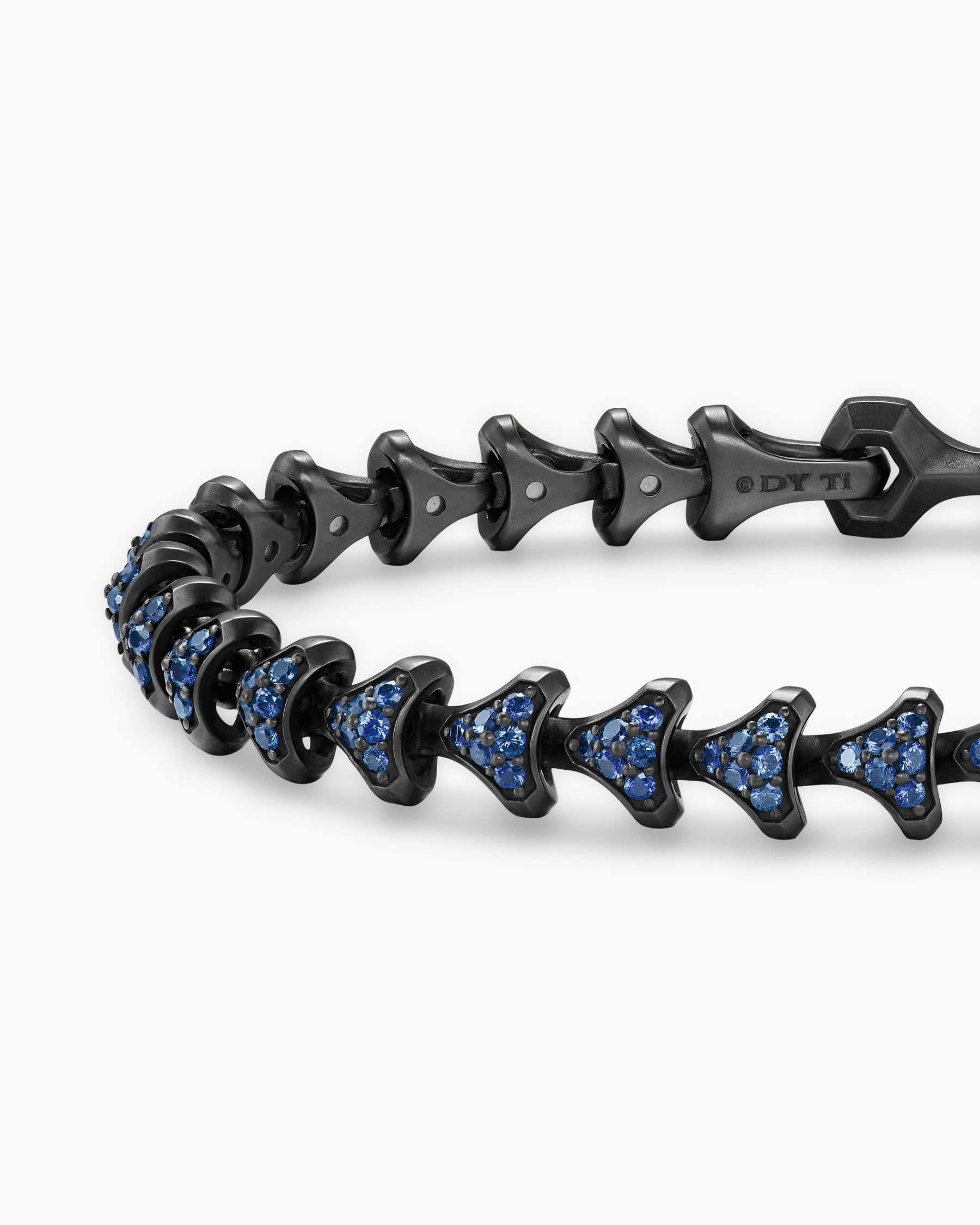 Armory Link Bracelet in Black Titanium with Sapphires, 7.5mm - Image 5