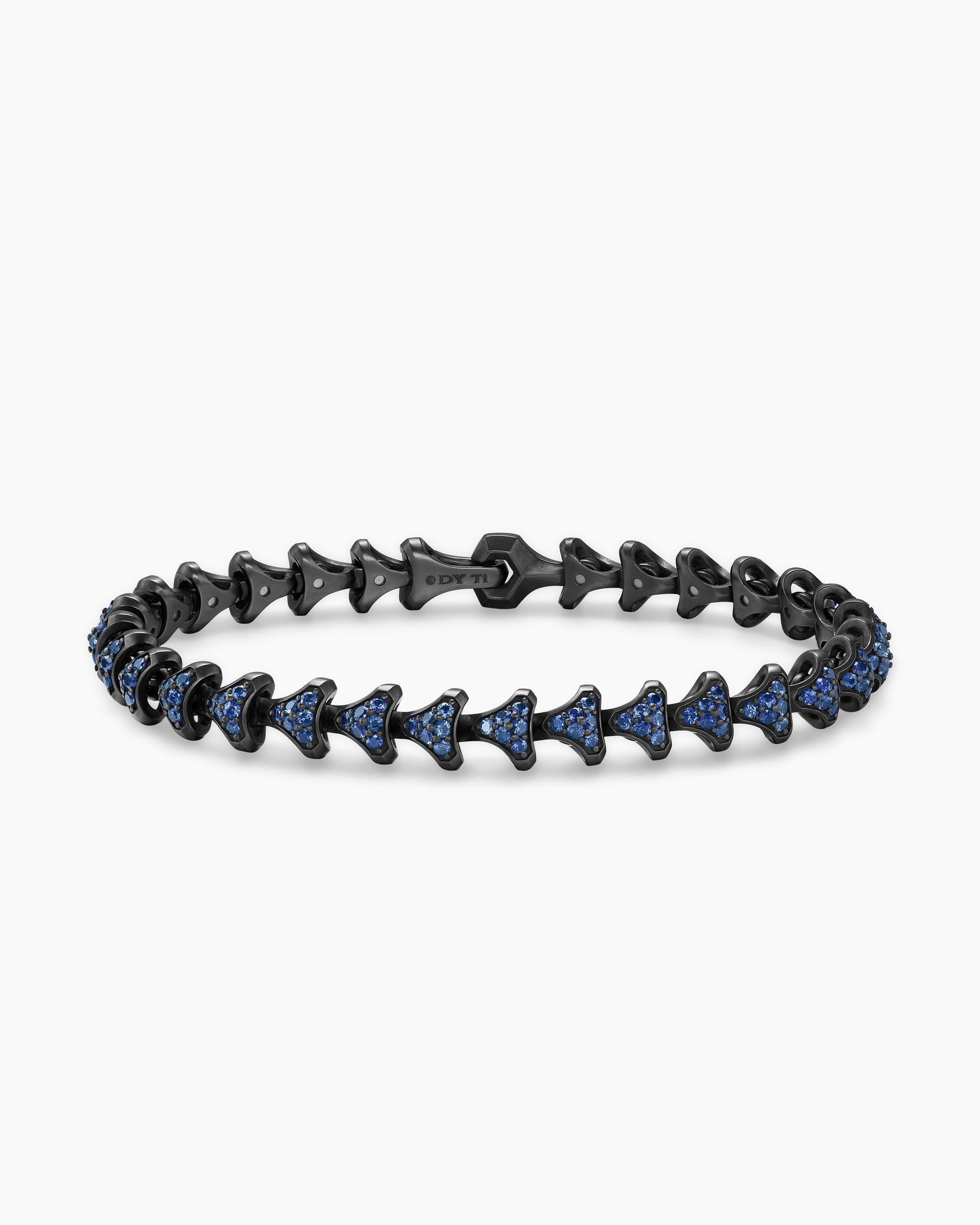 Armory Link Bracelet in Black Titanium with Sapphires, 7.5mm