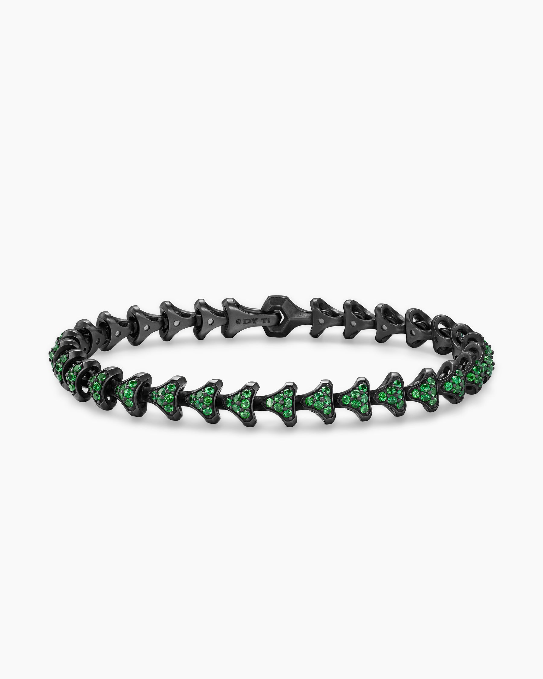 Armory Link Bracelet in Black Titanium with Tsavorites, 7.5mm