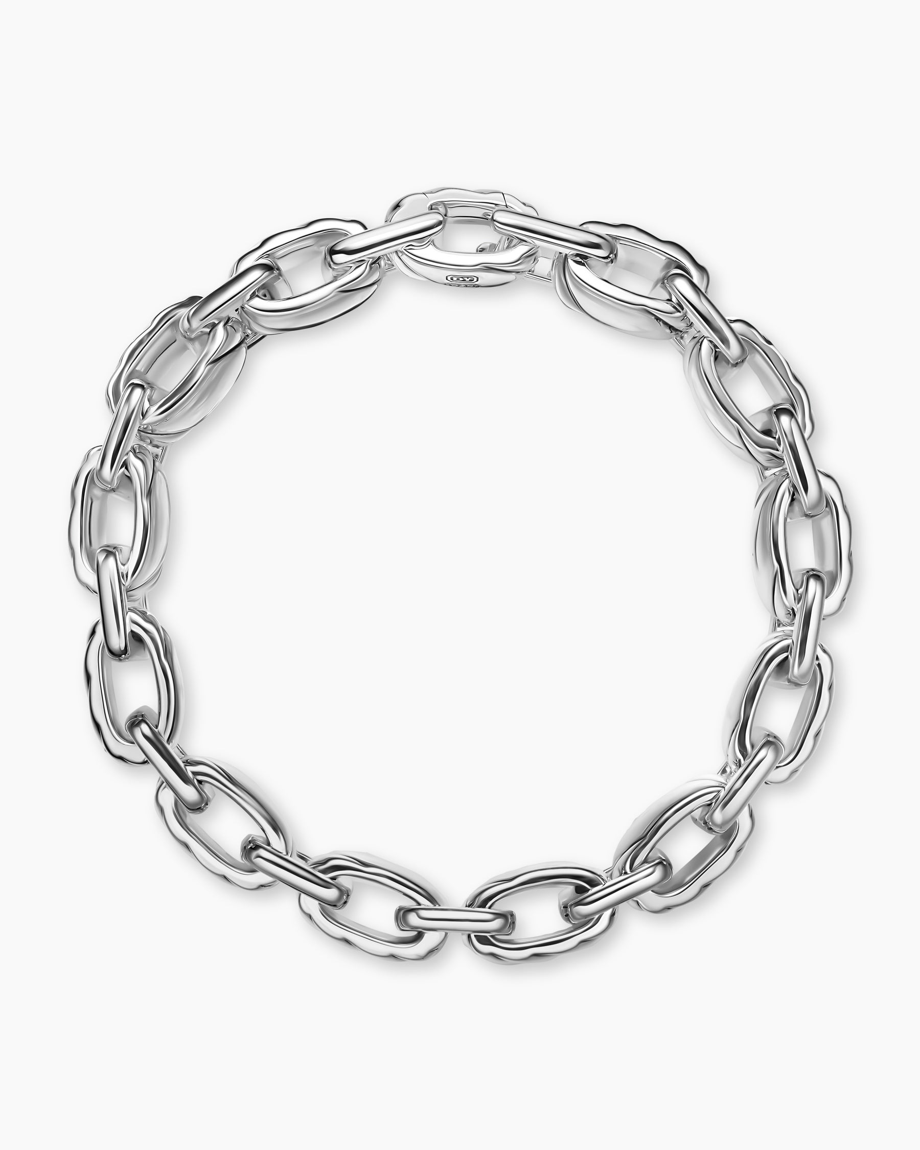 Sculpted Cable Link Bracelet in Sterling Silver, 12mm - Image 3