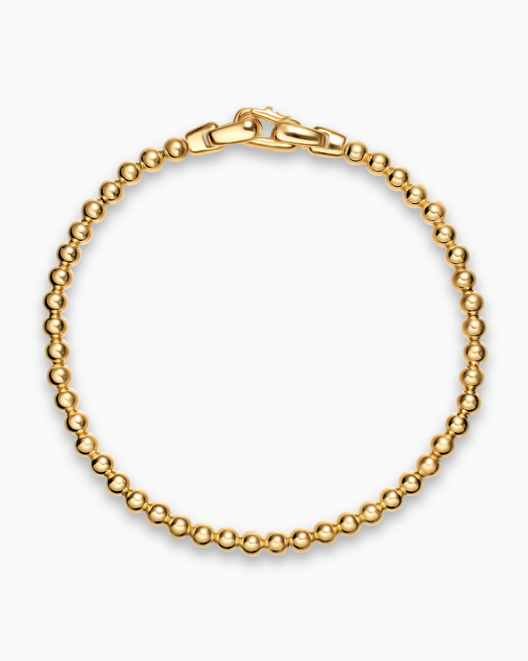 Spiritual Beads Metal Bead Bracelet in 18K Yellow Gold, 4mm - Image 3