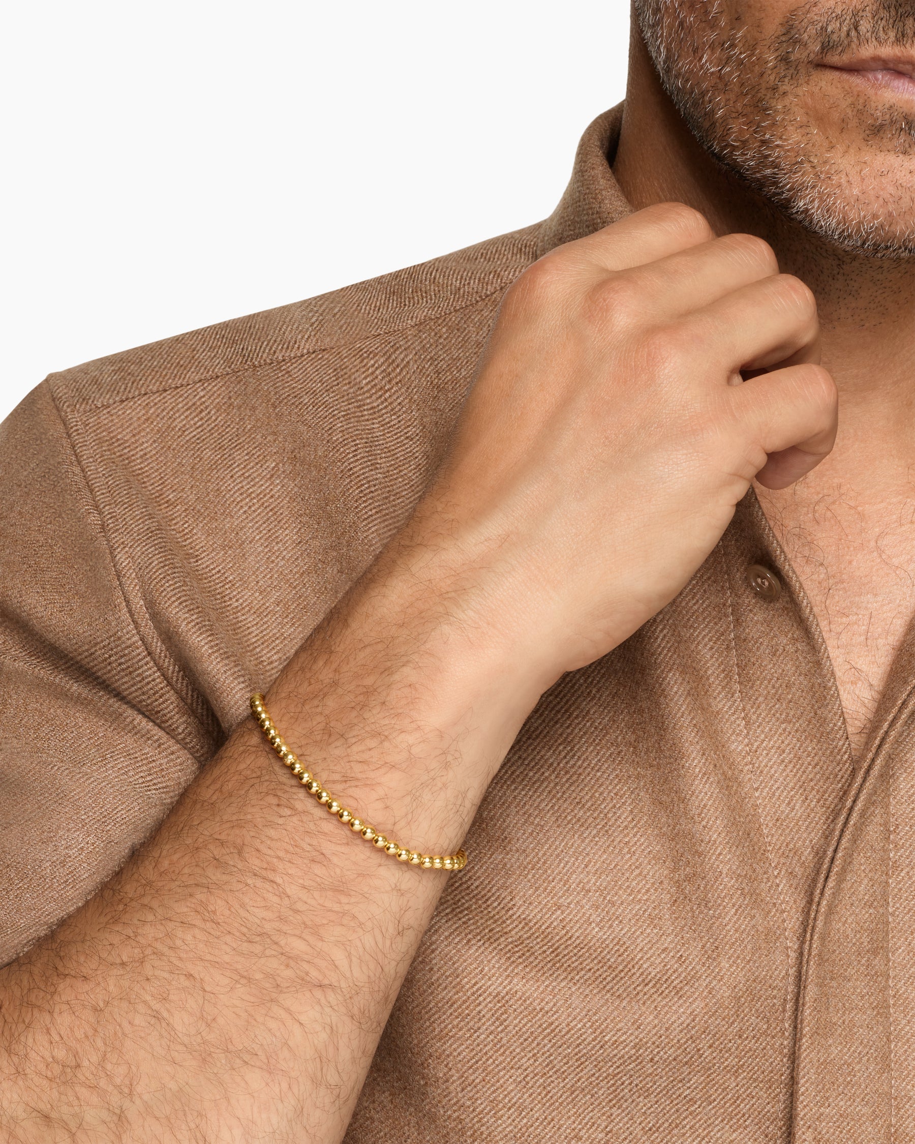 Alternative view of Spiritual Beads Metal Bead Bracelet in 18K Yellow Gold, 4mm