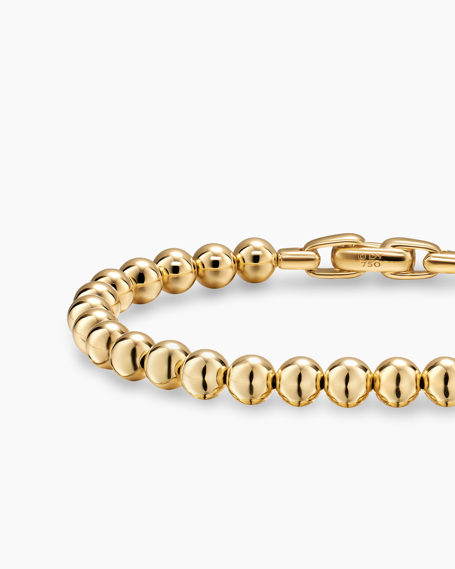 Spiritual Beads Metal Bead Bracelet in 18K Yellow Gold, 6mm - Image 5