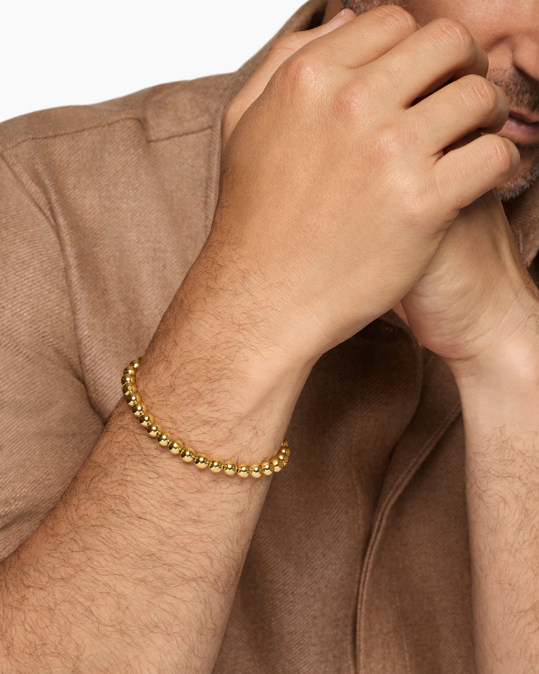Alternative view of Spiritual Beads Metal Bead Bracelet in 18K Yellow Gold, 6mm
