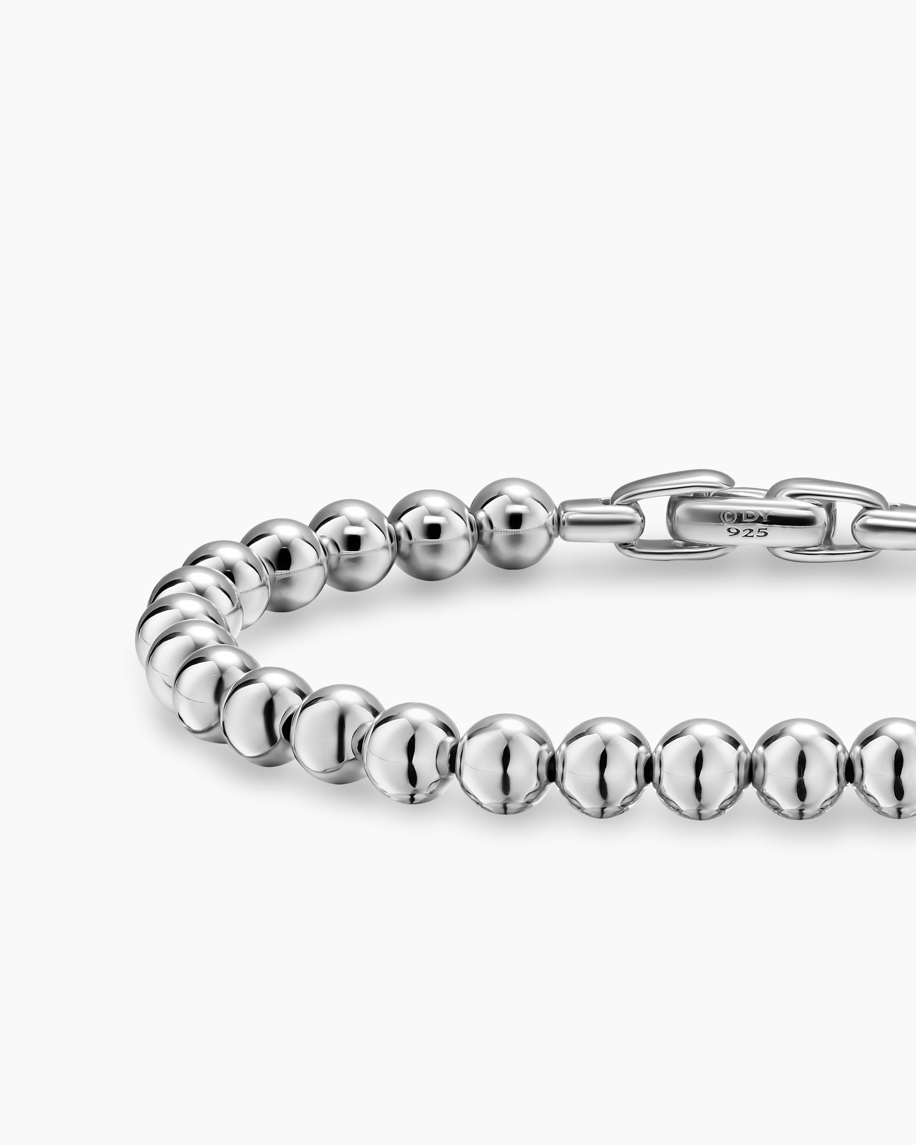 Spiritual Beads Metal Bead Bracelet in Sterling Silver, 6mm - Image 5