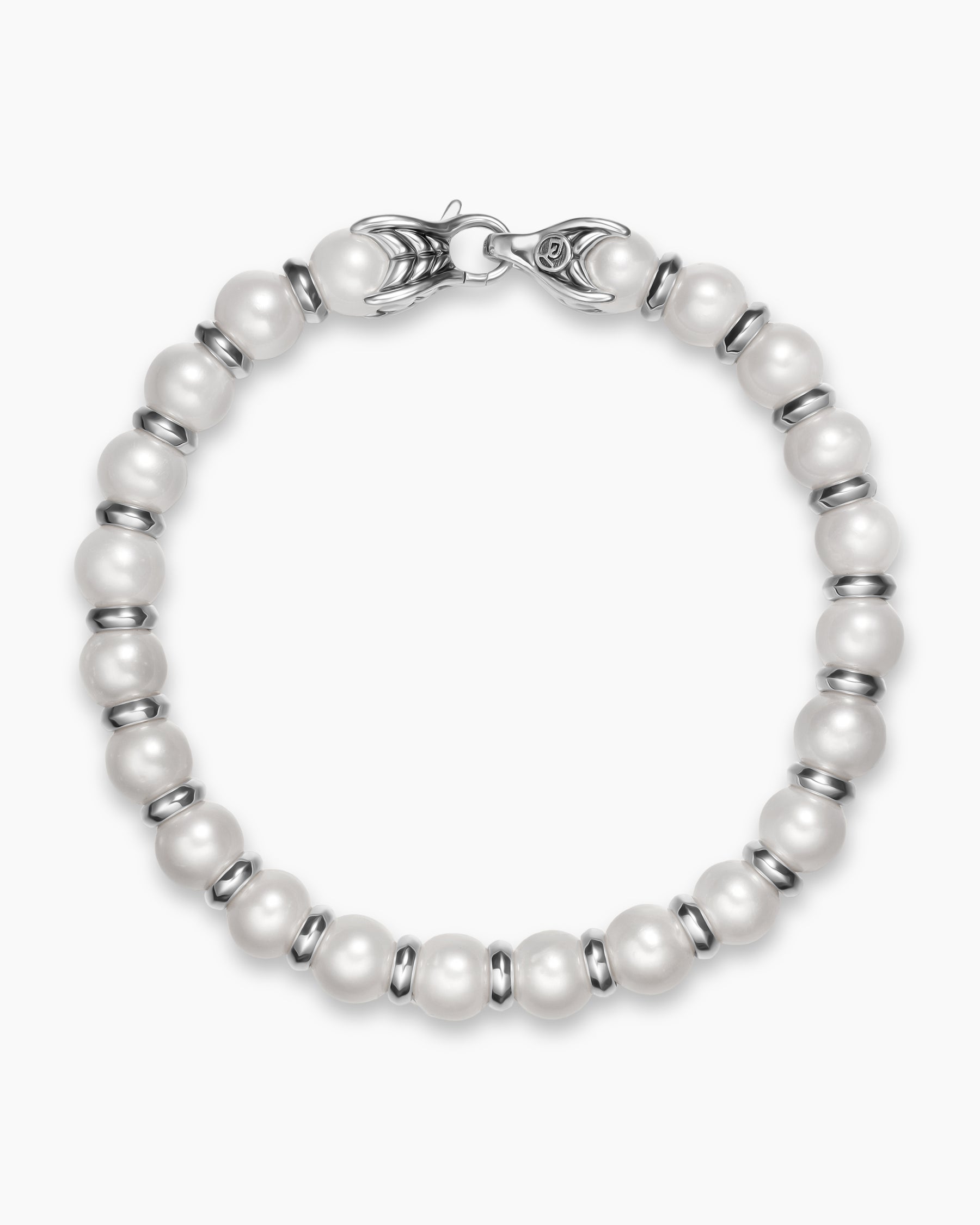 Spiritual Beads Bracelet in Sterling Silver with Pearls, 8mm - Image 3