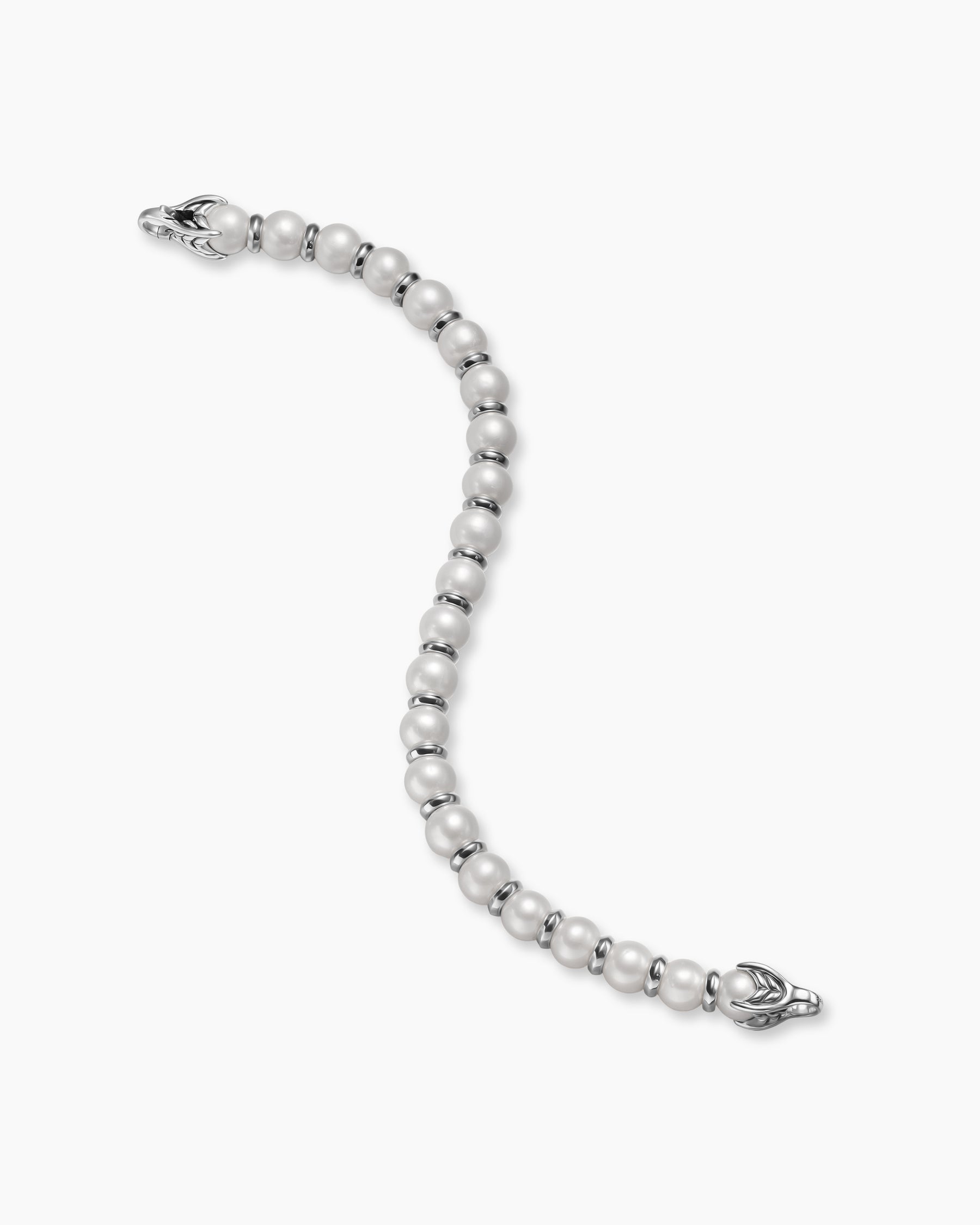 Spiritual Beads Bracelet in Sterling Silver with Pearls, 8mm - Image 4