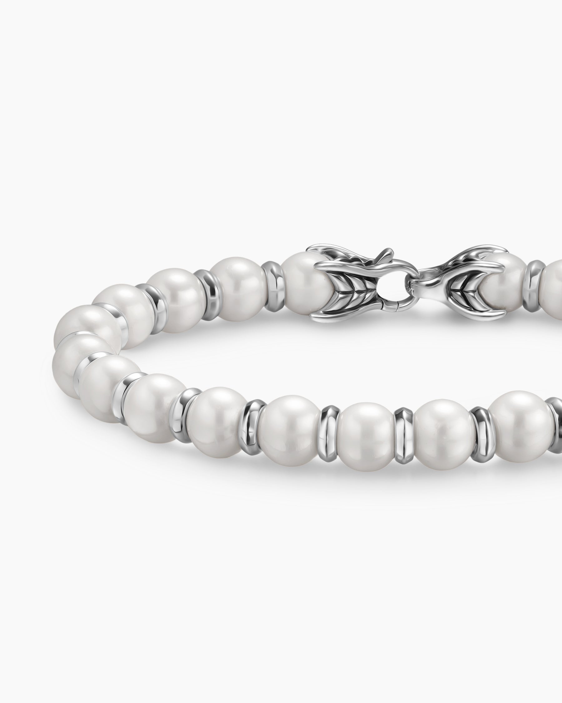 Spiritual Beads Bracelet in Sterling Silver with Pearls, 8mm - Image 5