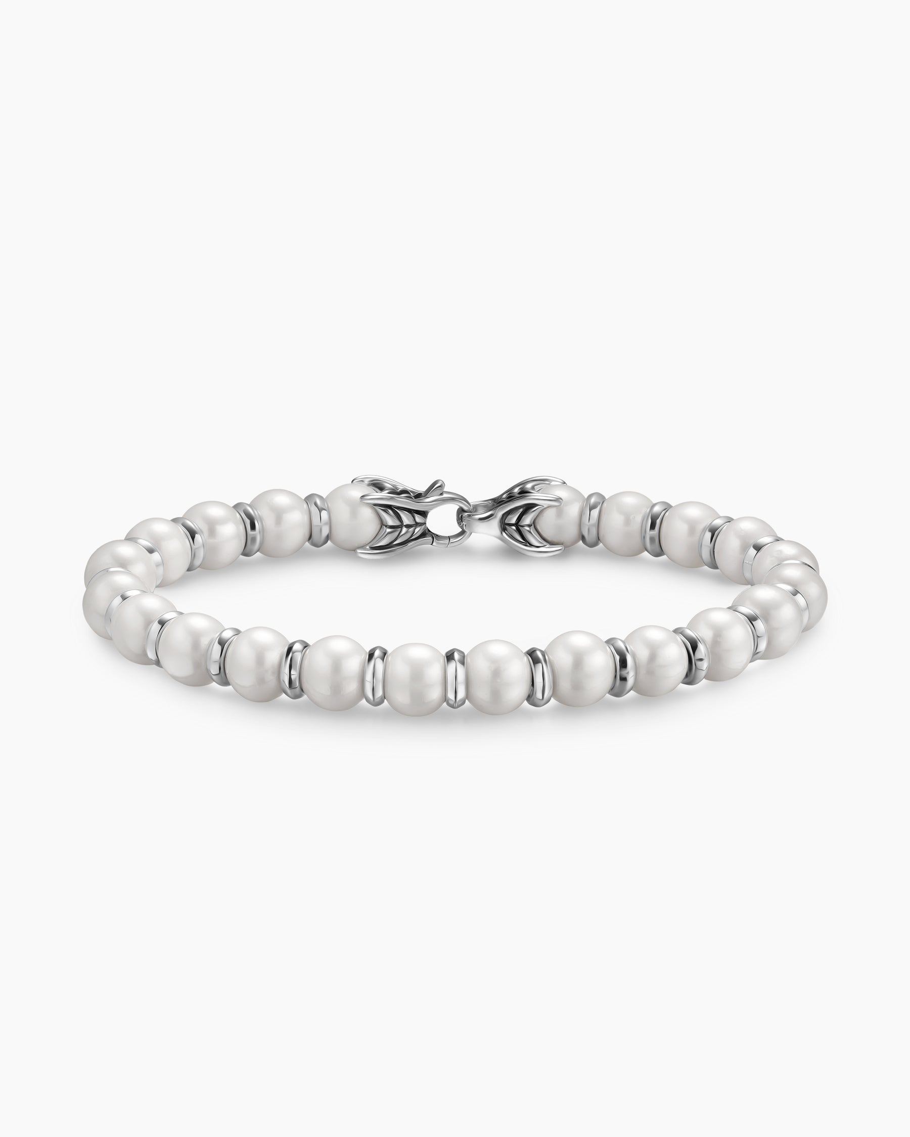 Spiritual Beads Bracelet in Sterling Silver with Pearls, 8mm