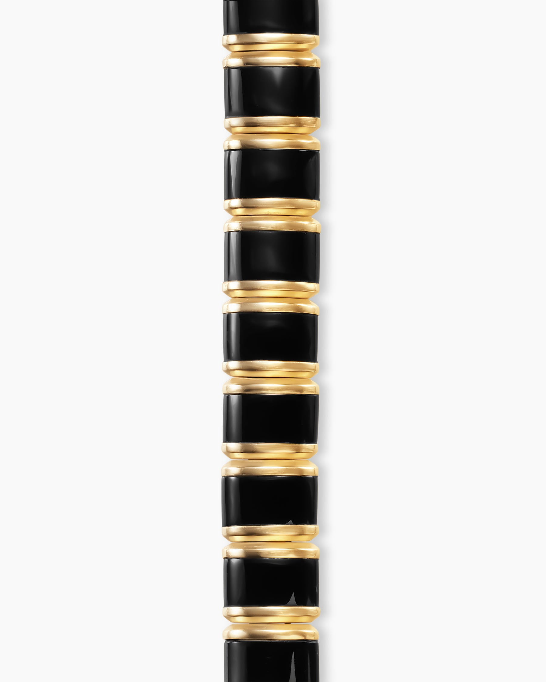 Spiritual Beads Flat Bead Bracelet in 18K Yellow Gold with Black Onyx, 8mm - Image 3