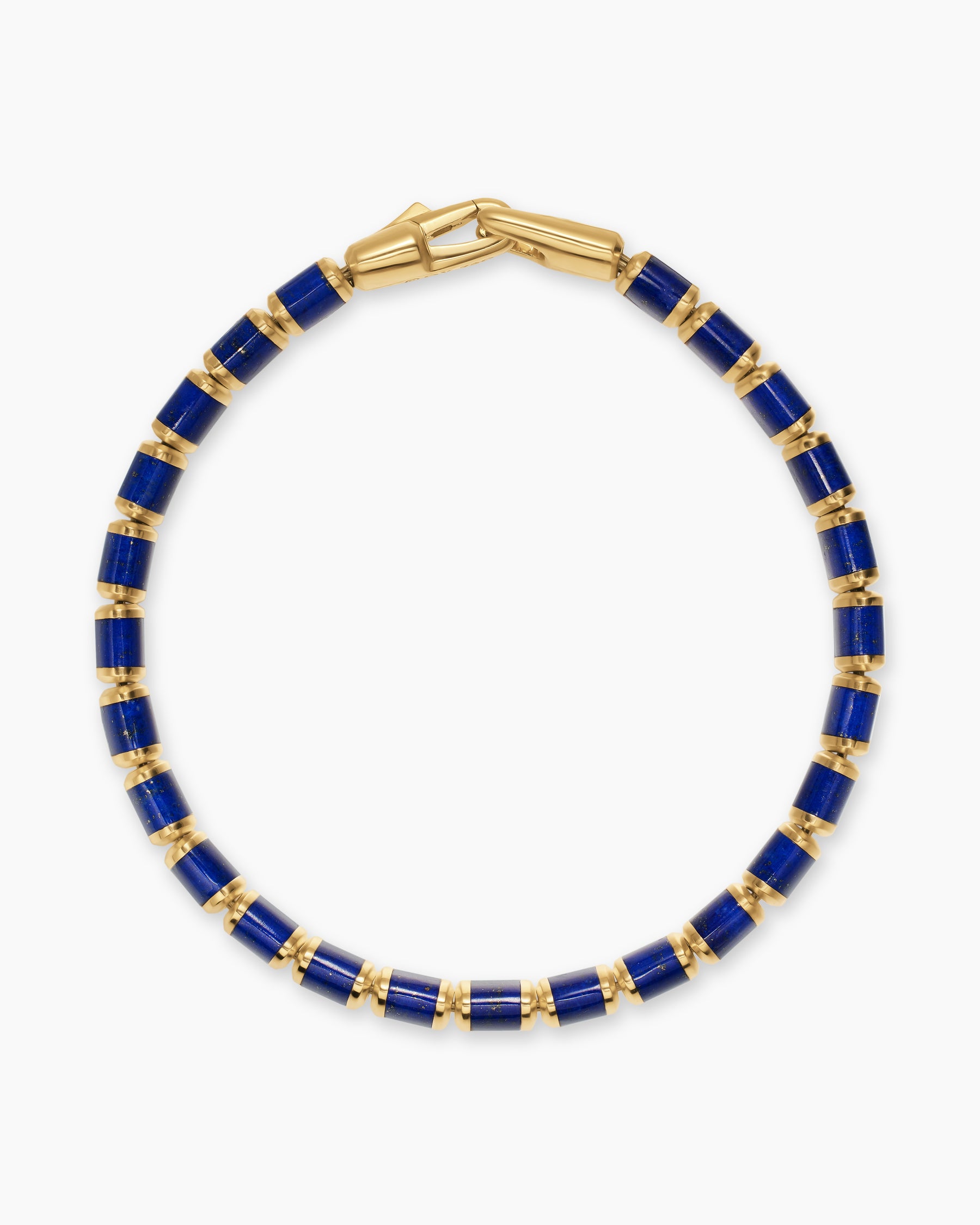 Spiritual Beads Flat Bead Bracelet in 18K Yellow Gold with Lapis, 8mm - Image 3