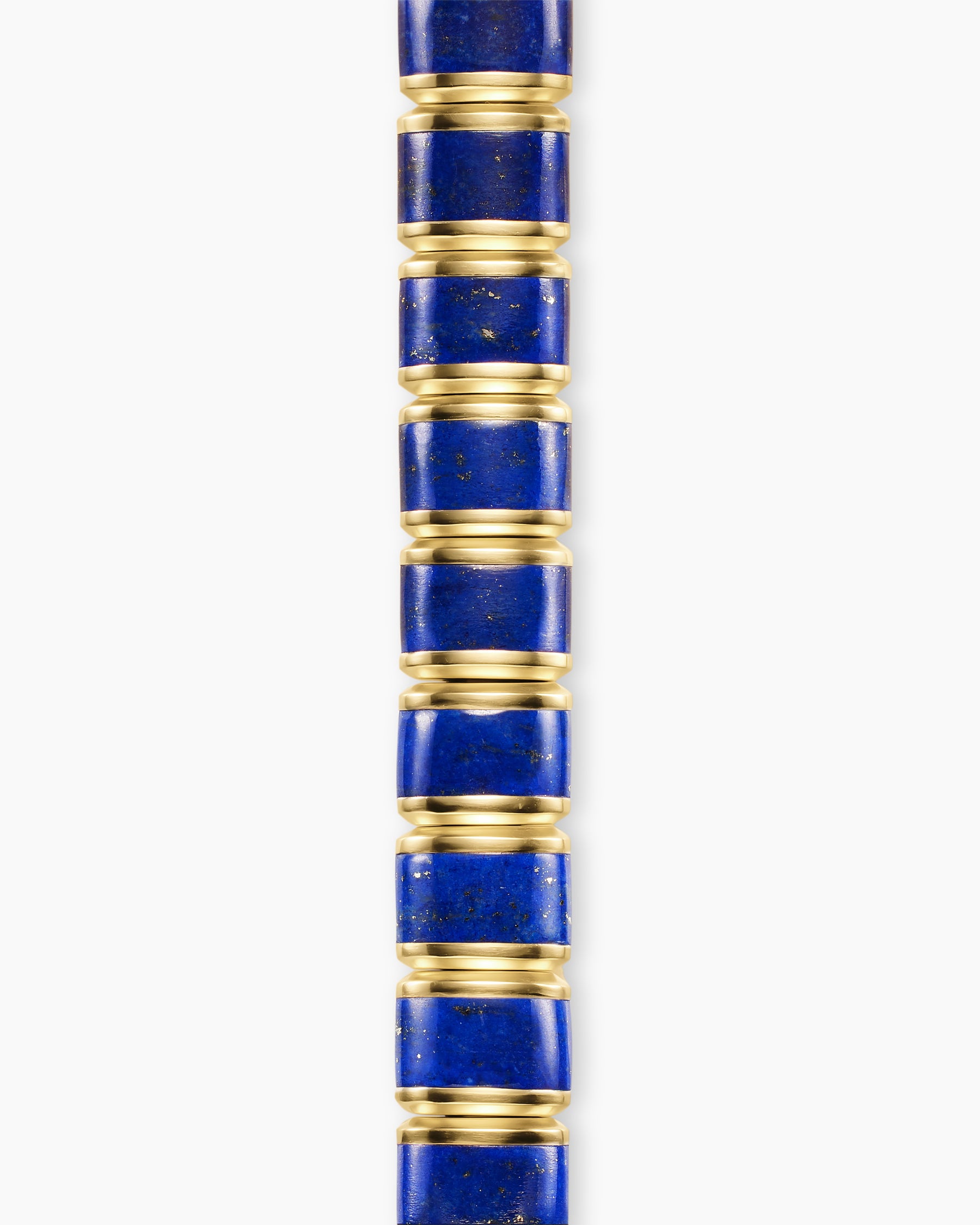Spiritual Beads Flat Bead Bracelet in 18K Yellow Gold with Lapis, 8mm - Image 4