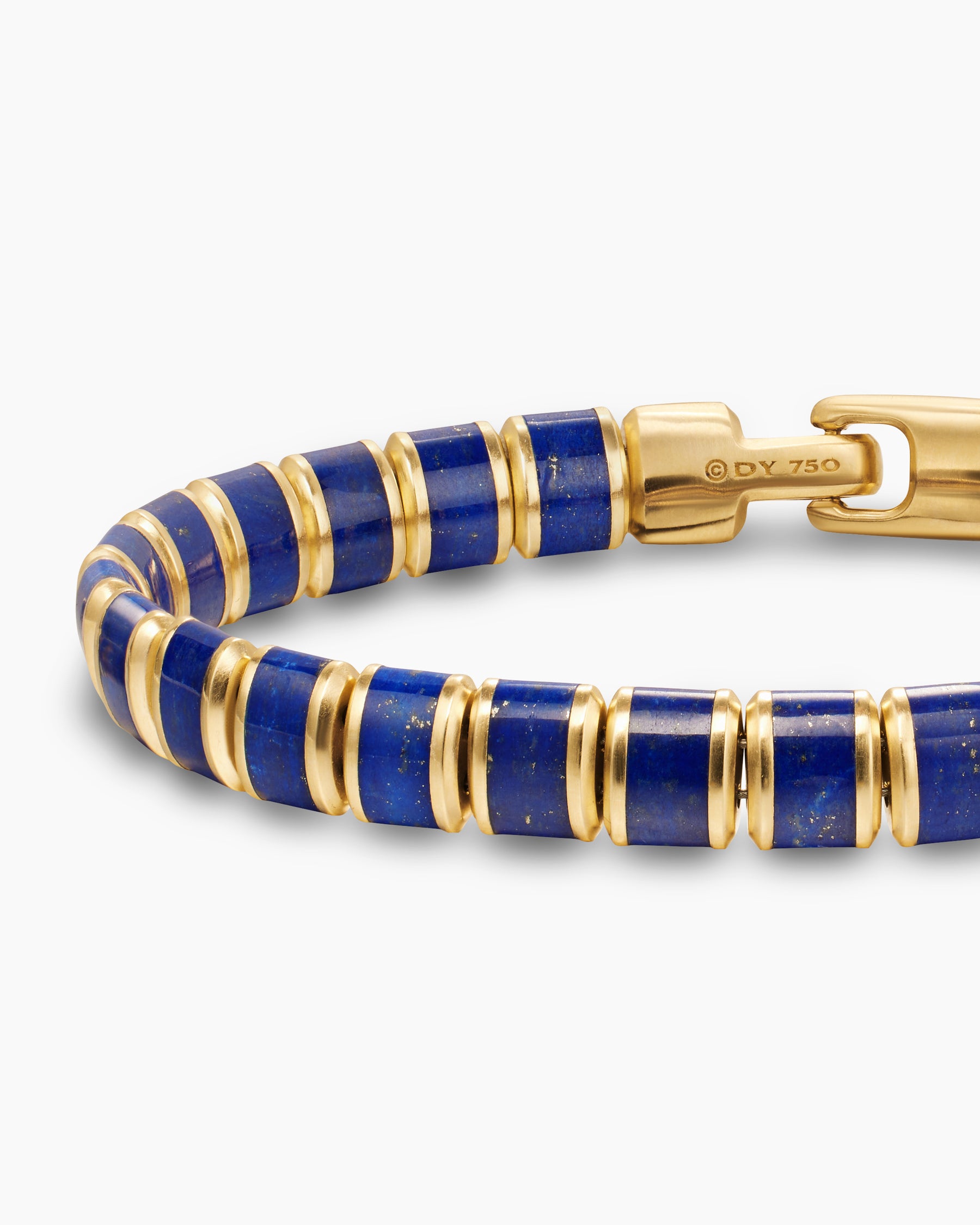 Spiritual Beads Flat Bead Bracelet in 18K Yellow Gold with Lapis, 8mm - Image 5