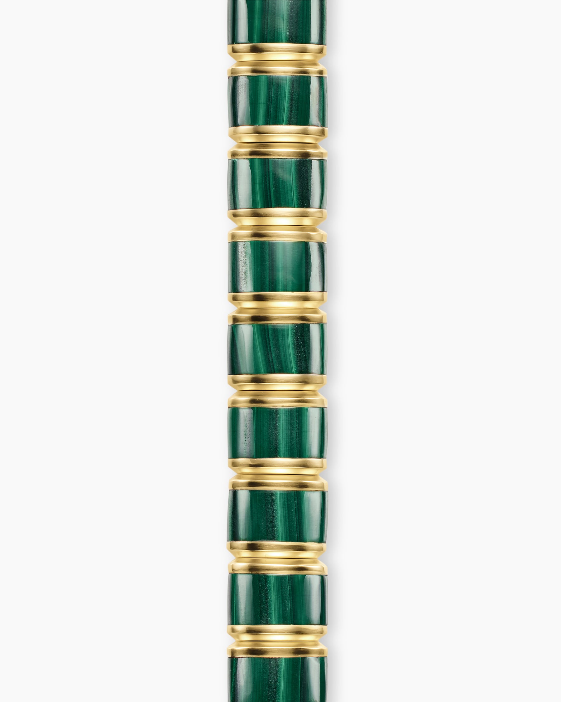 Spiritual Beads Flat Bead Bracelet in 18K Yellow Gold with Malachite, 8mm - Image 4