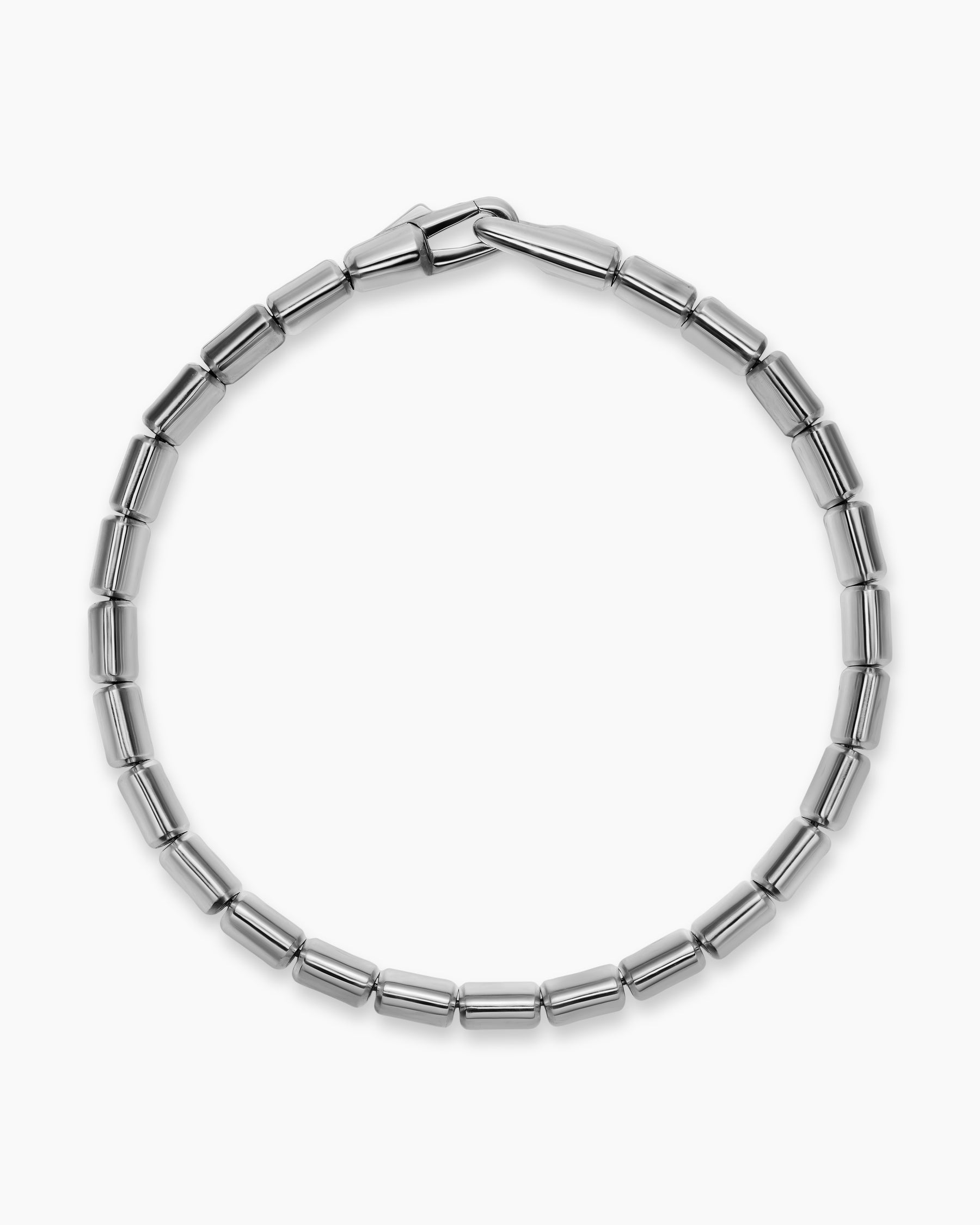 Spiritual Beads Flat Bead Bracelet in Platinum, 8mm - Image 3