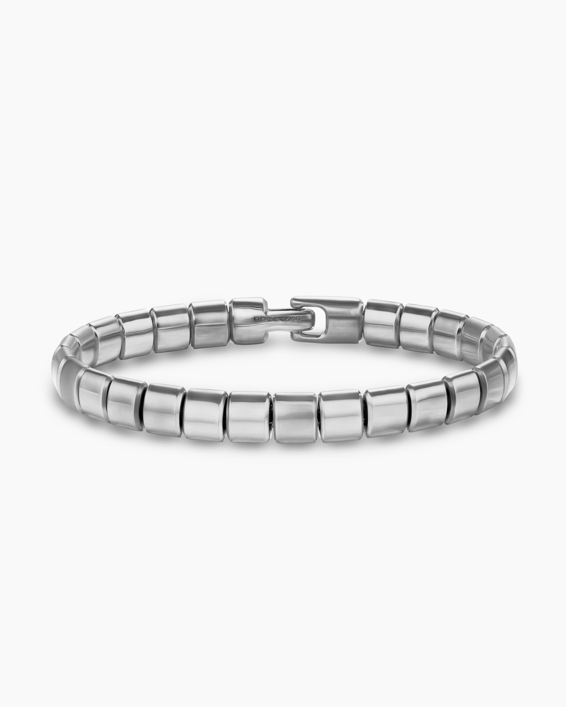 Spiritual Beads Flat Bead Bracelet in Platinum, 8mm