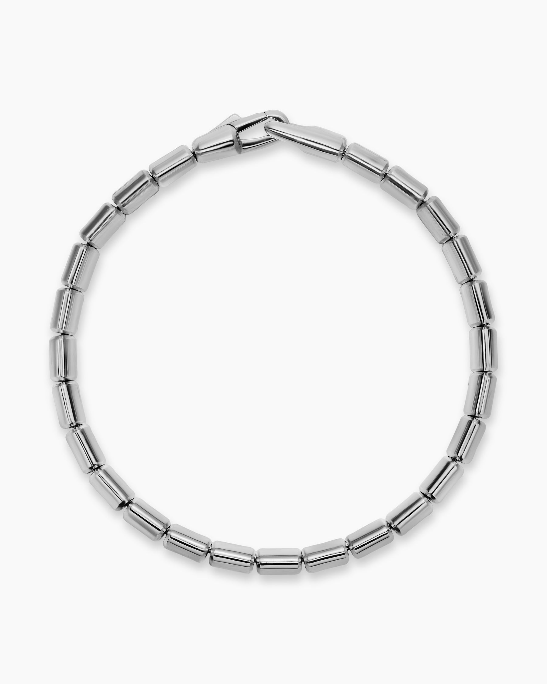 Spiritual Beads Flat Bead Bracelet in Sterling Silver, 8mm - Image 3