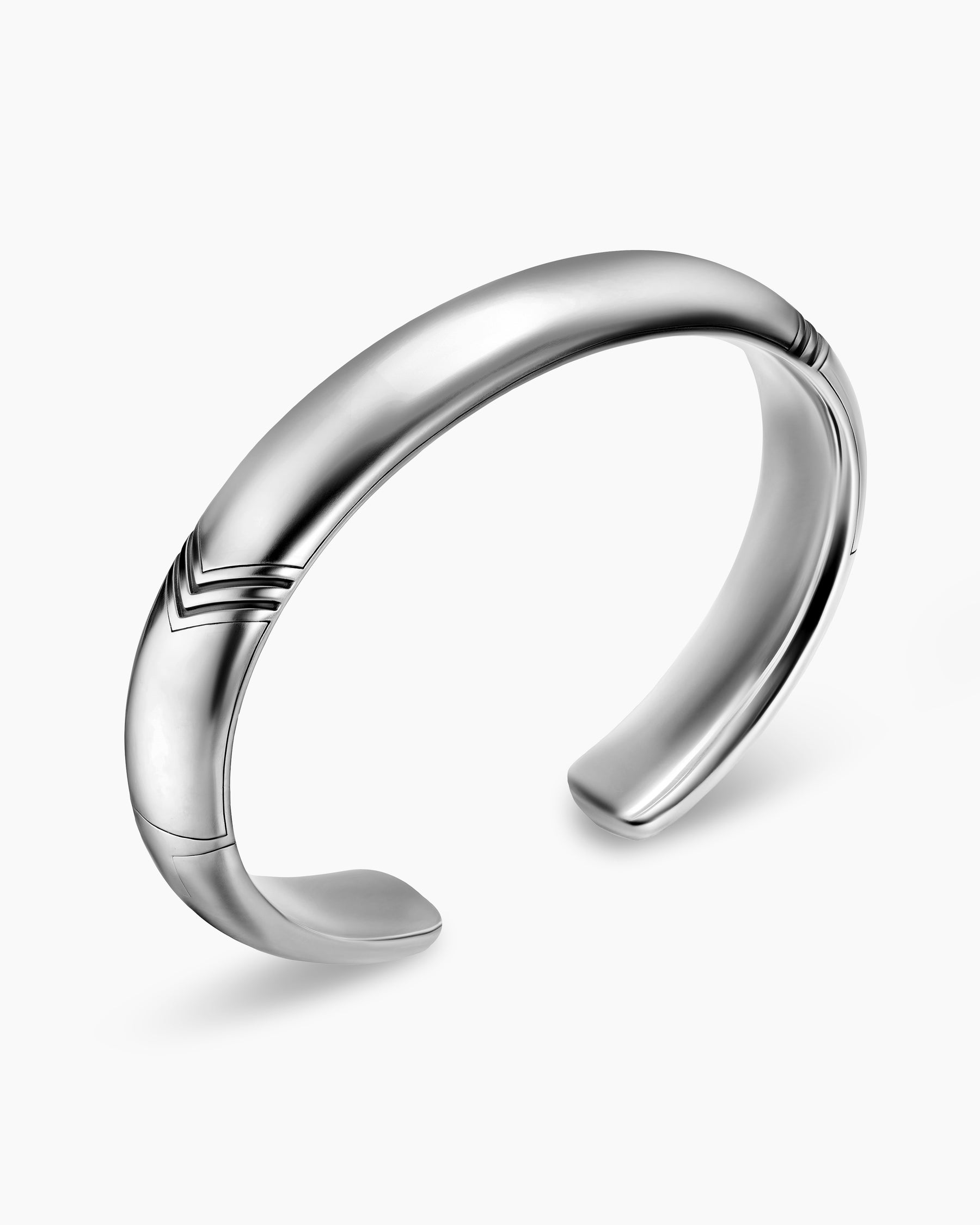 Alternative view of Chevron Bold Cuff Bracelet in Sterling Silver, 12mm