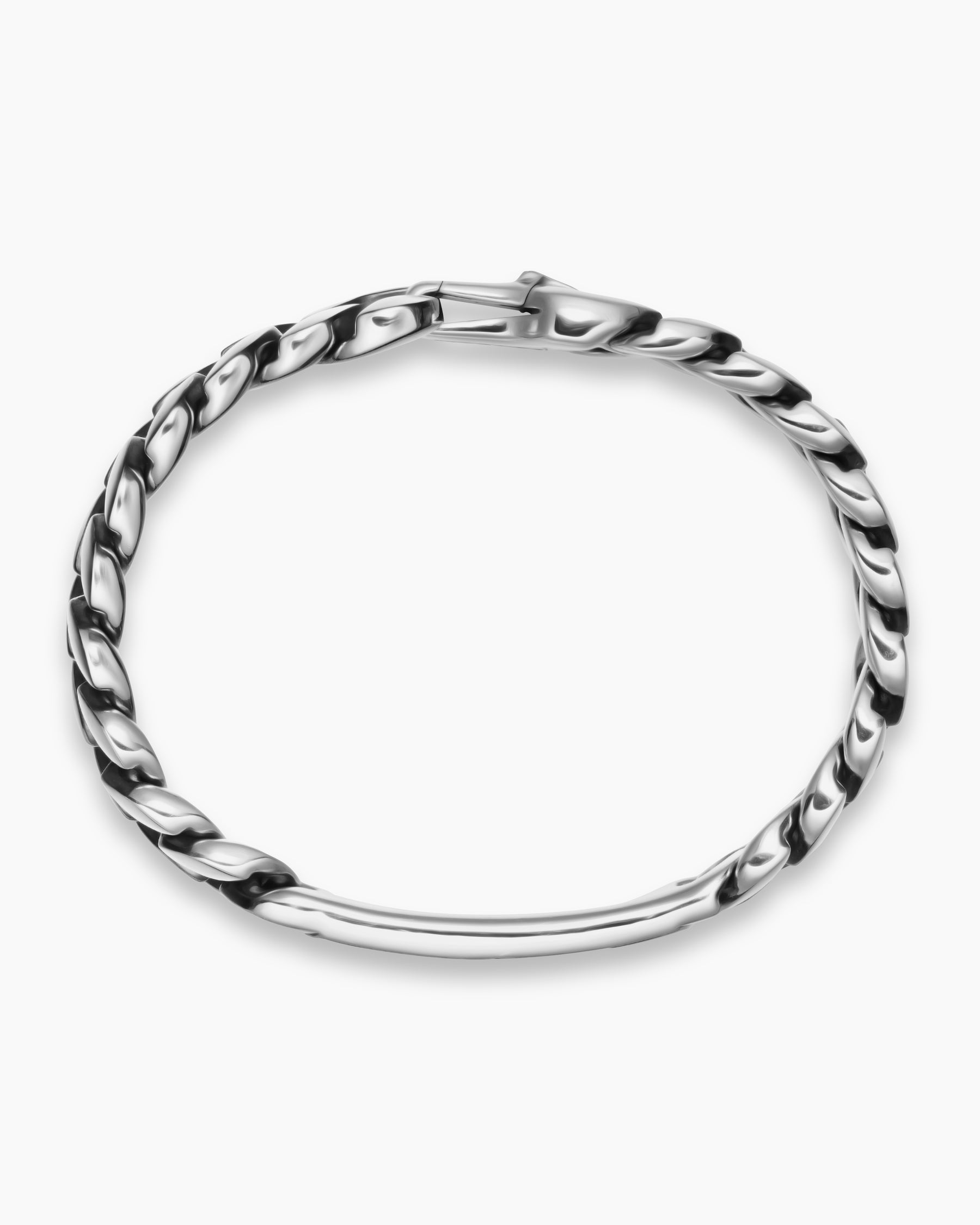 Curb Chain ID Bracelet in Sterling Silver, 11.5mm - Image 3
