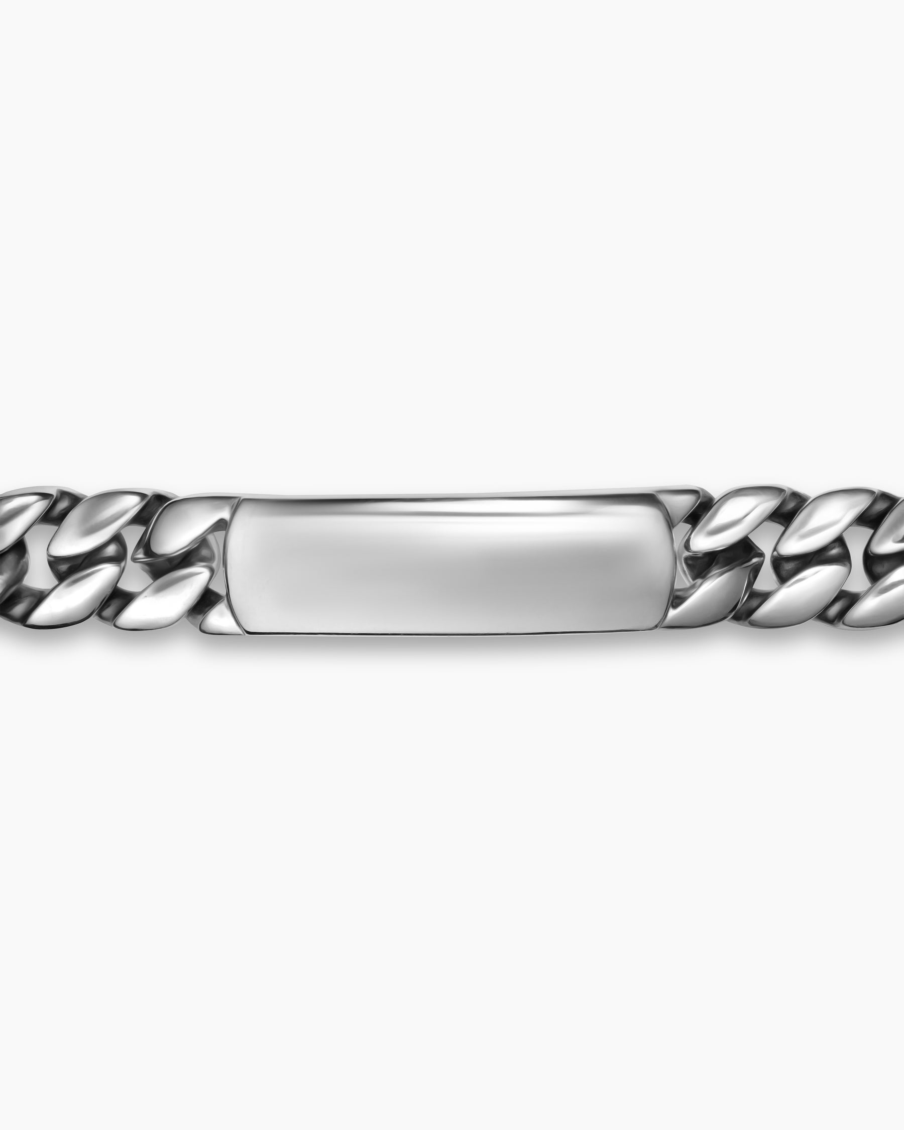 Curb Chain ID Bracelet in Sterling Silver, 11.5mm - Image 4