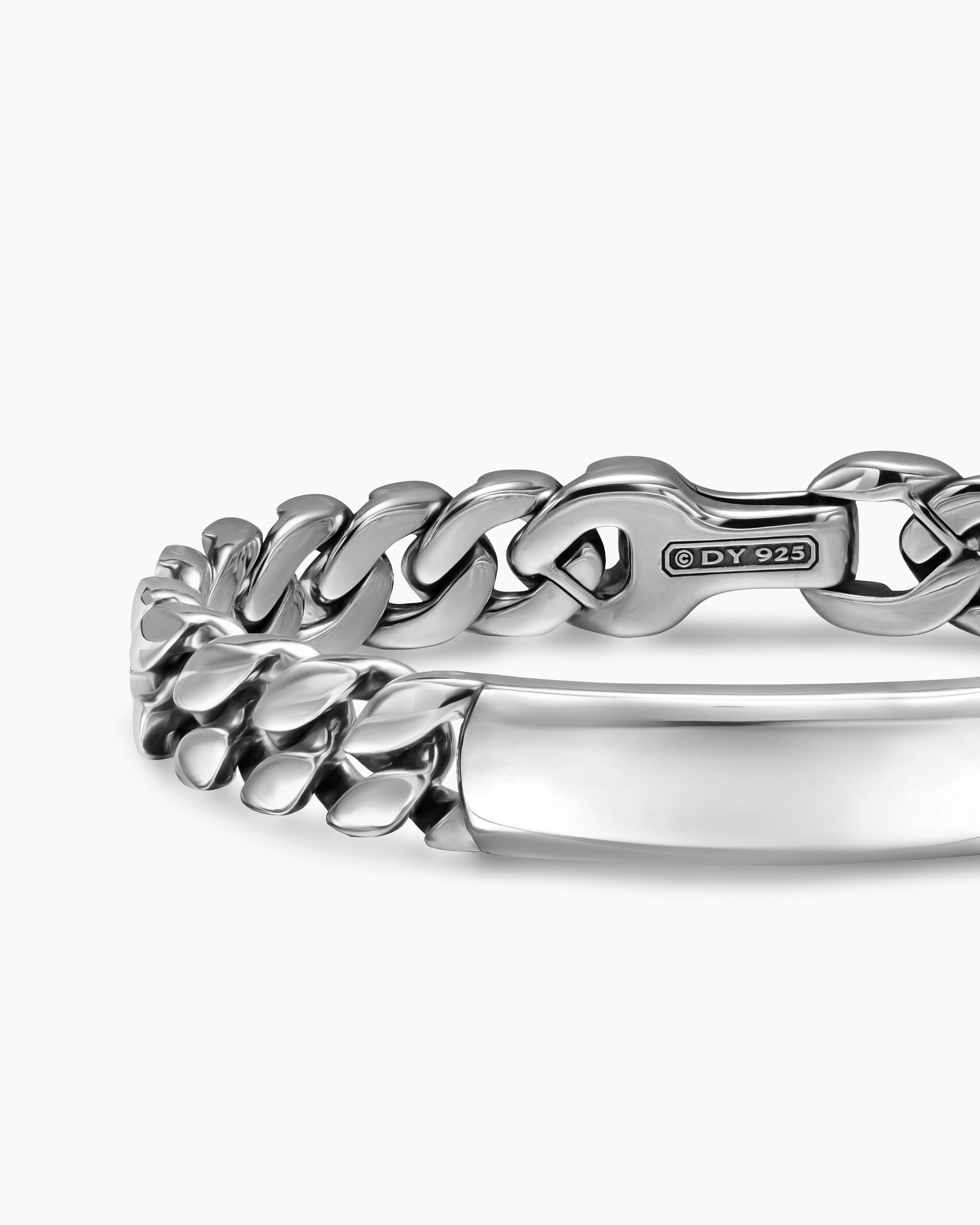 Curb Chain ID Bracelet in Sterling Silver, 11.5mm - Image 5