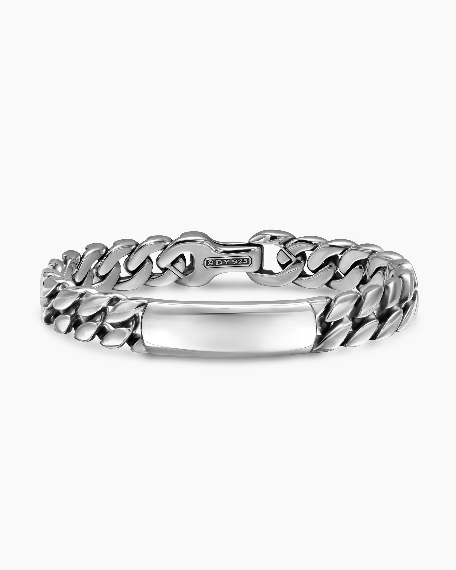 Curb Chain ID Bracelet in Sterling Silver, 11.5mm