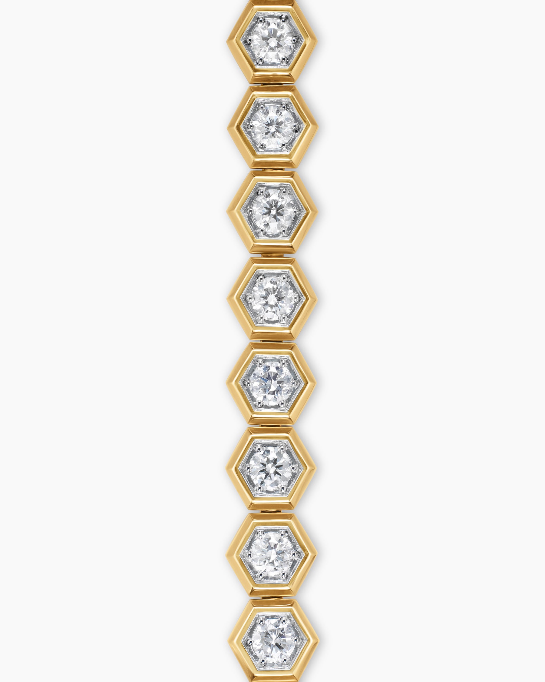 Hex Pavé Tennis Bracelet in 18K Yellow Gold with Diamonds, 8mm - Image 4