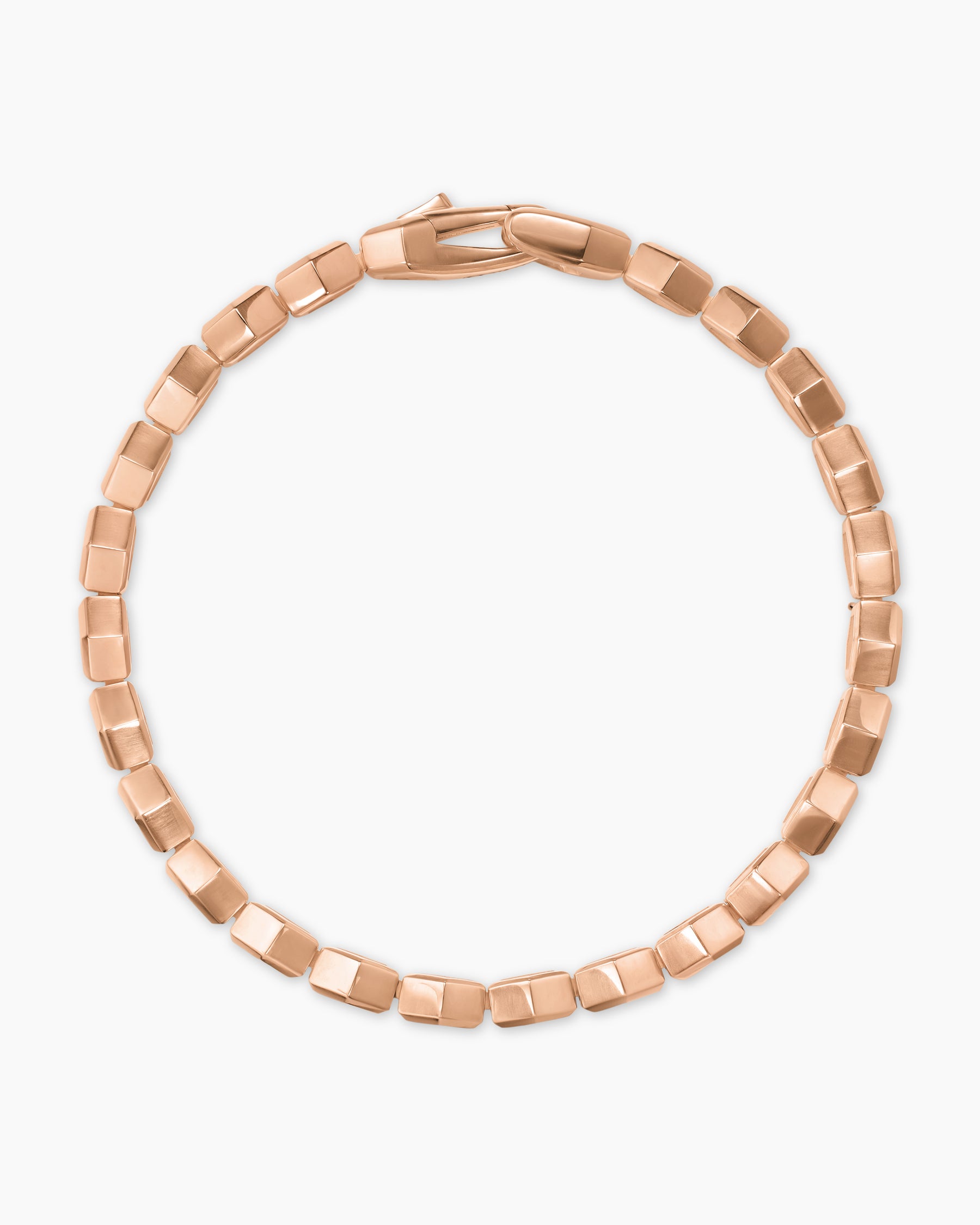 Hex Pavé Tennis Bracelet in 18K Rose Gold with Cognac Diamonds, 8mm - Image 3
