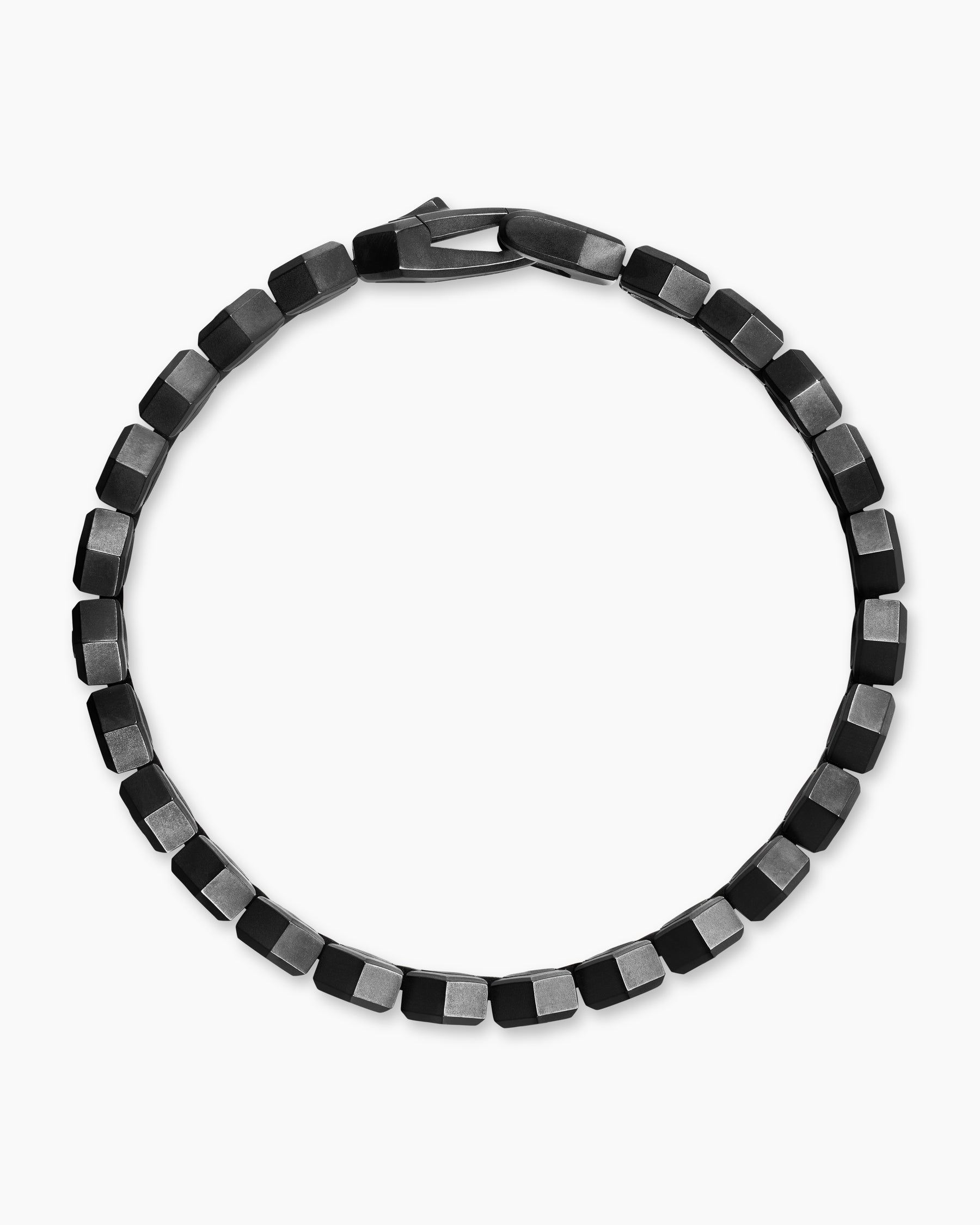Hex Pavé Tennis Bracelet in Black Titanium with Black Diamonds, 8mm - Image 3