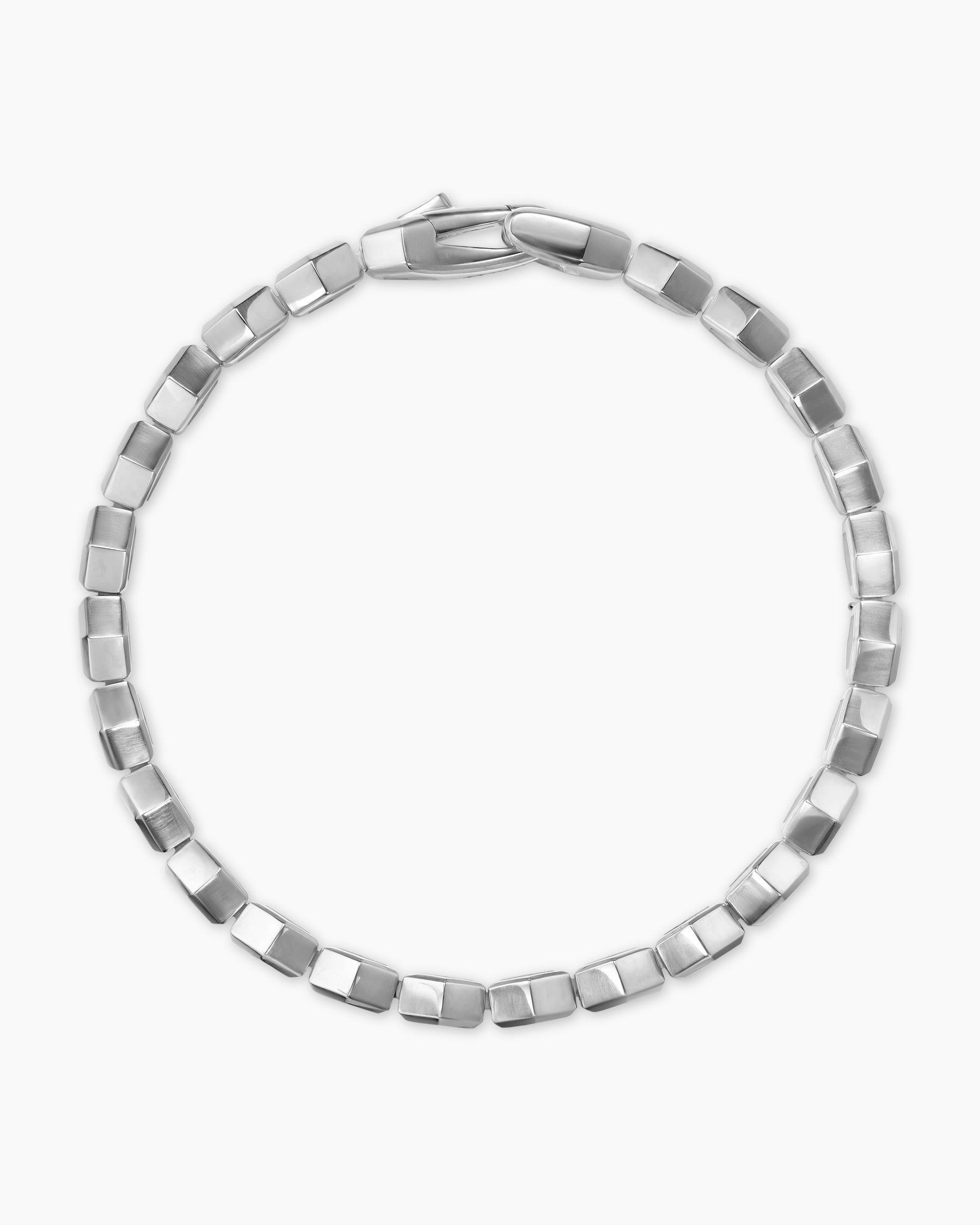 Hex Pavé Tennis Bracelet in Sterling Silver with Black Diamonds, 8mm - Image 3