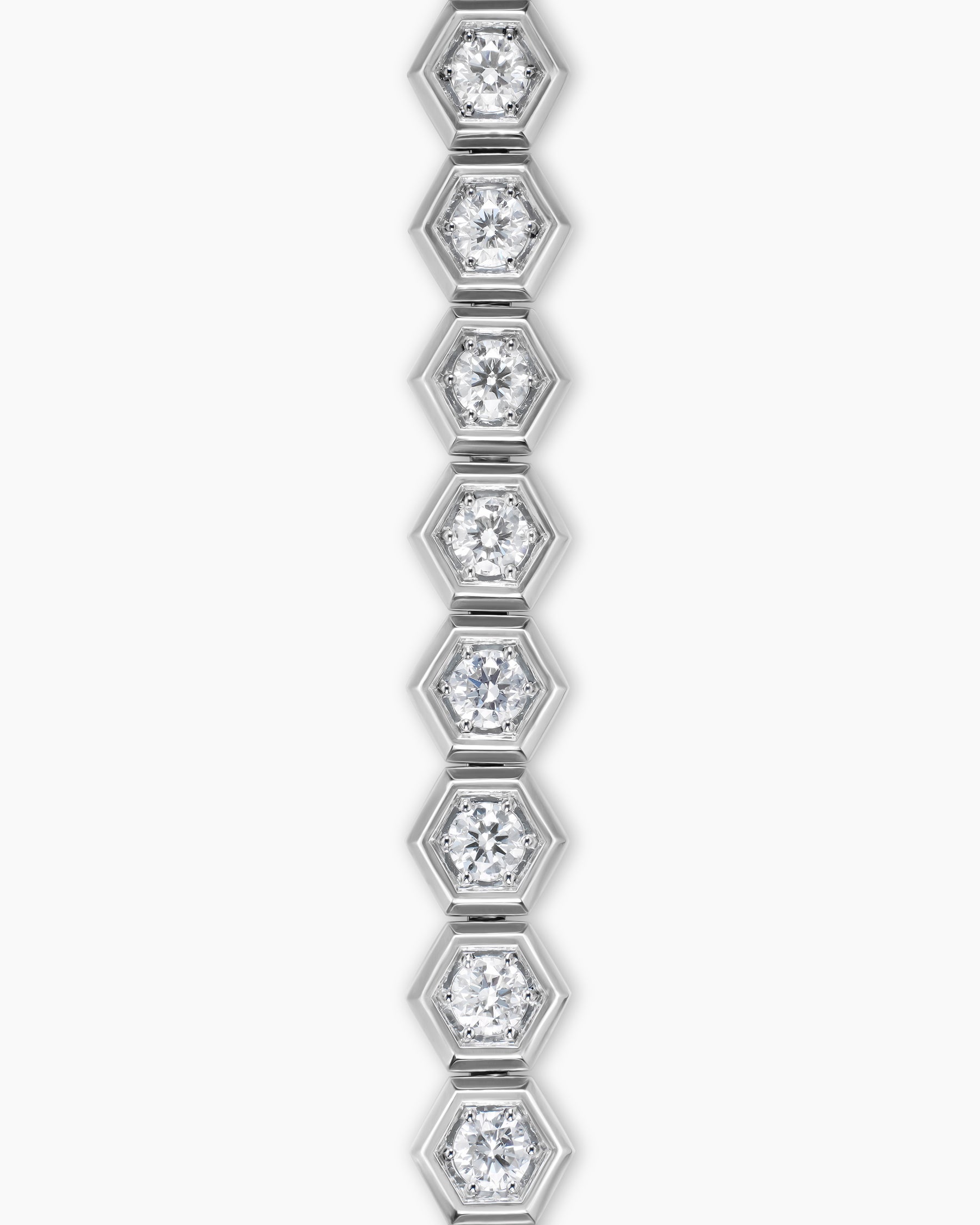 Hex Pavé Tennis Bracelet in Sterling Silver with Diamonds, 8mm - Image 4