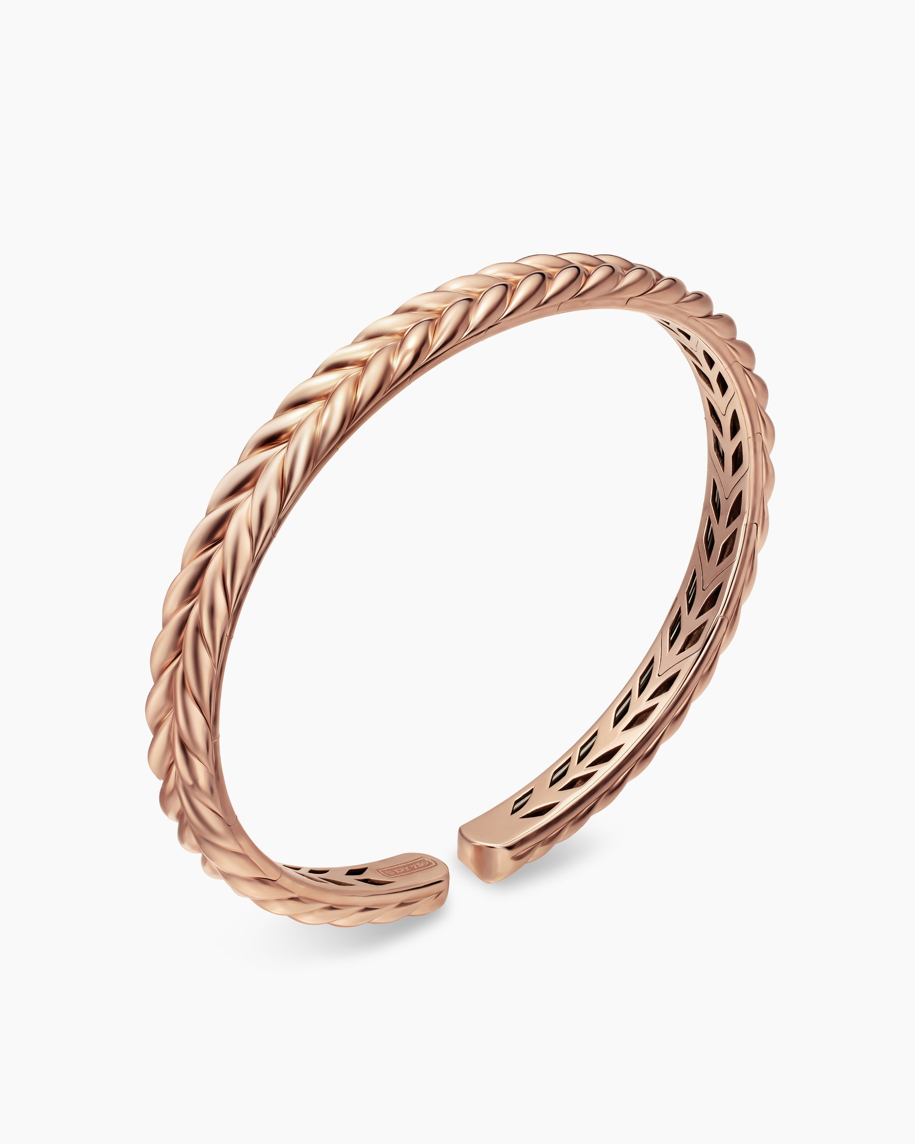 Alternative view of Chevron Flex Bracelet in 18K Rose Gold, 6.4mm