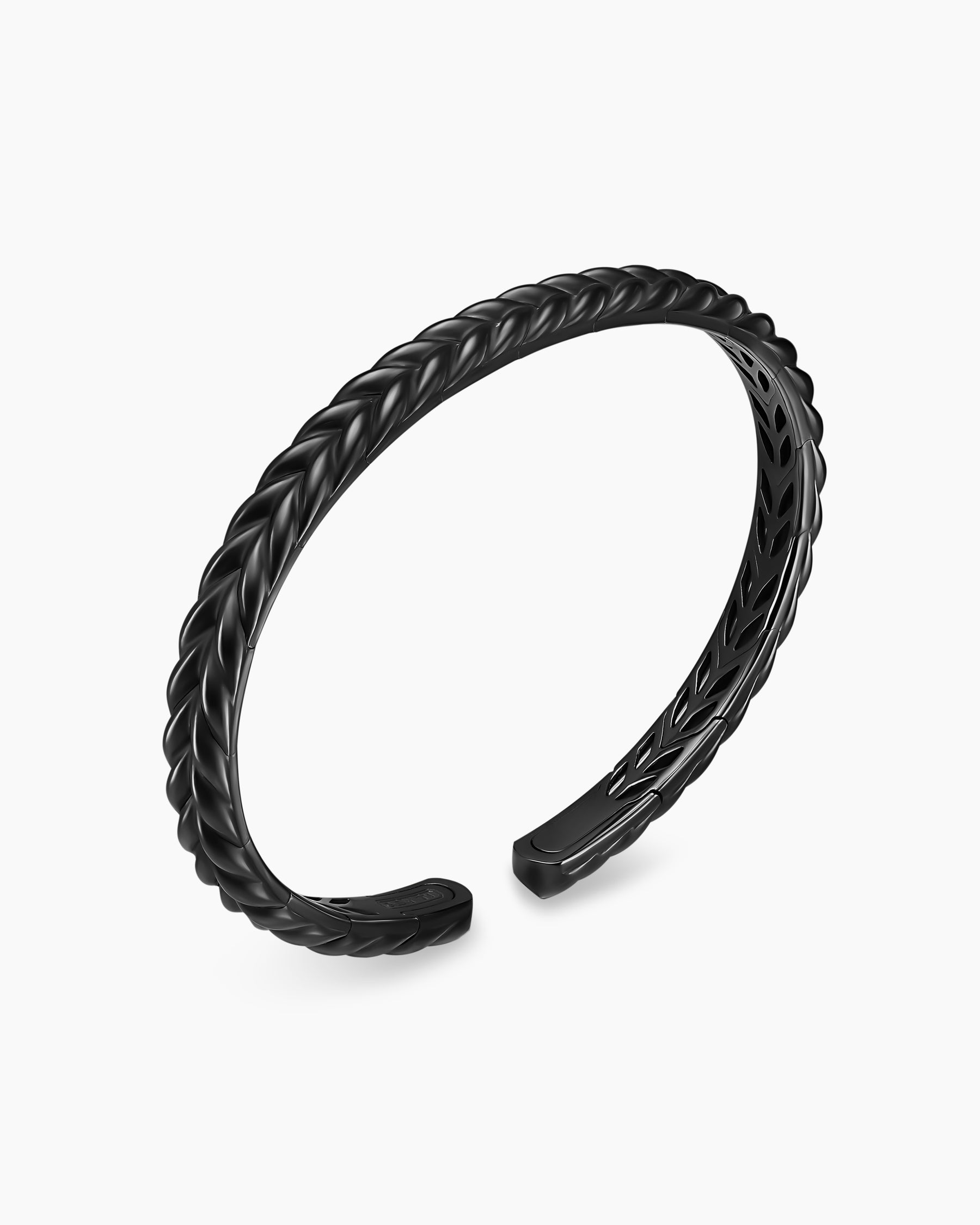 Chevron Flex Bracelet in Black Titanium, 6.4mm - Image 3