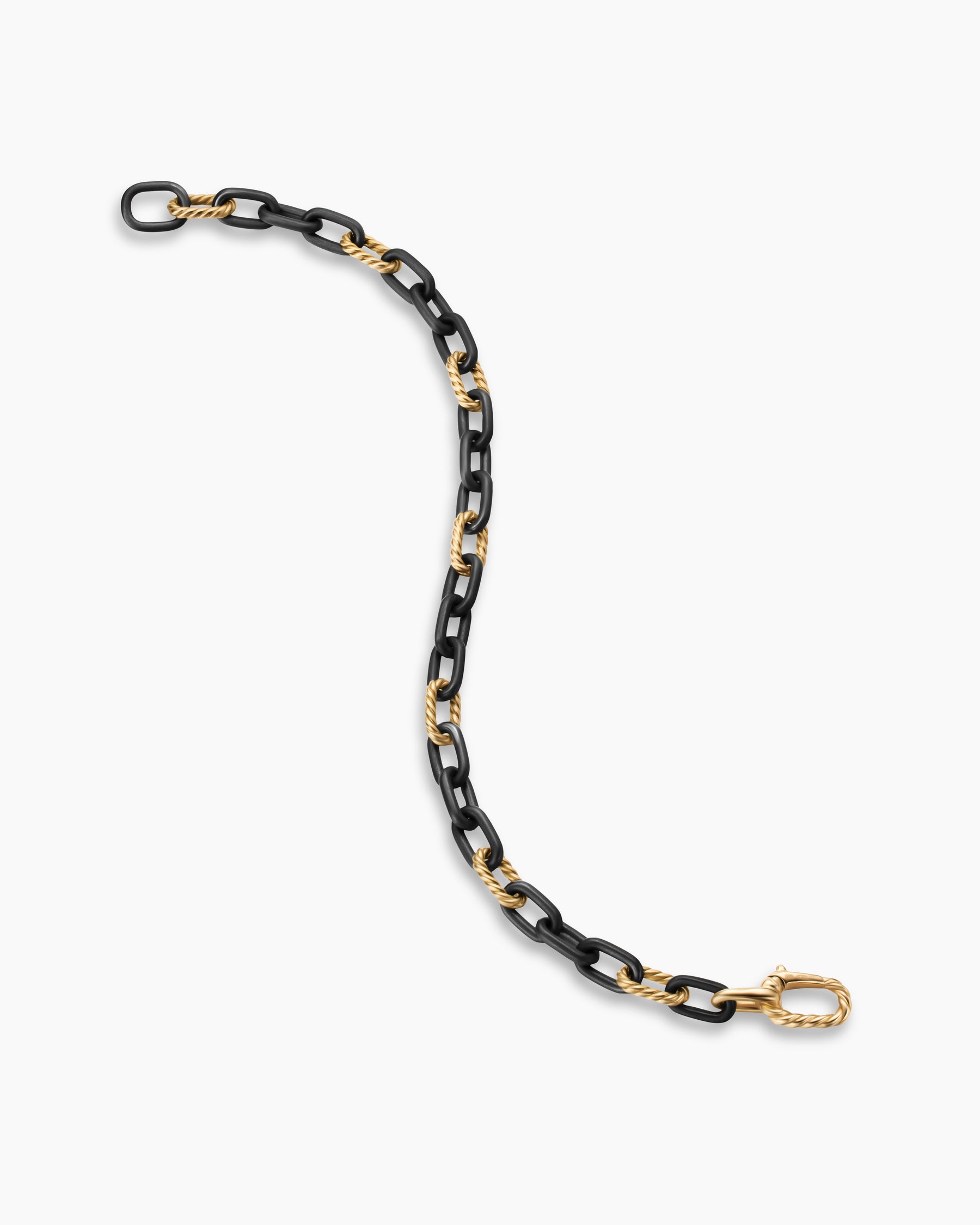DY Madison Chain Bracelet in Black Titanium with 18K Yellow Gold, 6mm - Image 3
