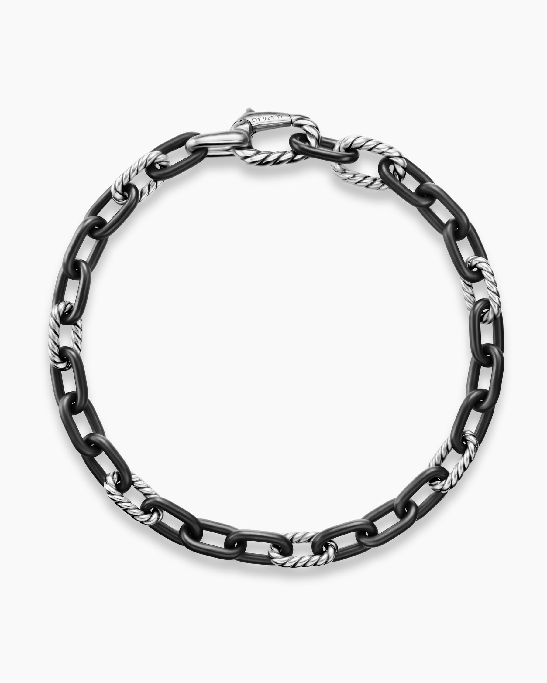 Alternative view of DY Madison Chain Bracelet in Black Titanium with Sterling Silver, 6mm
