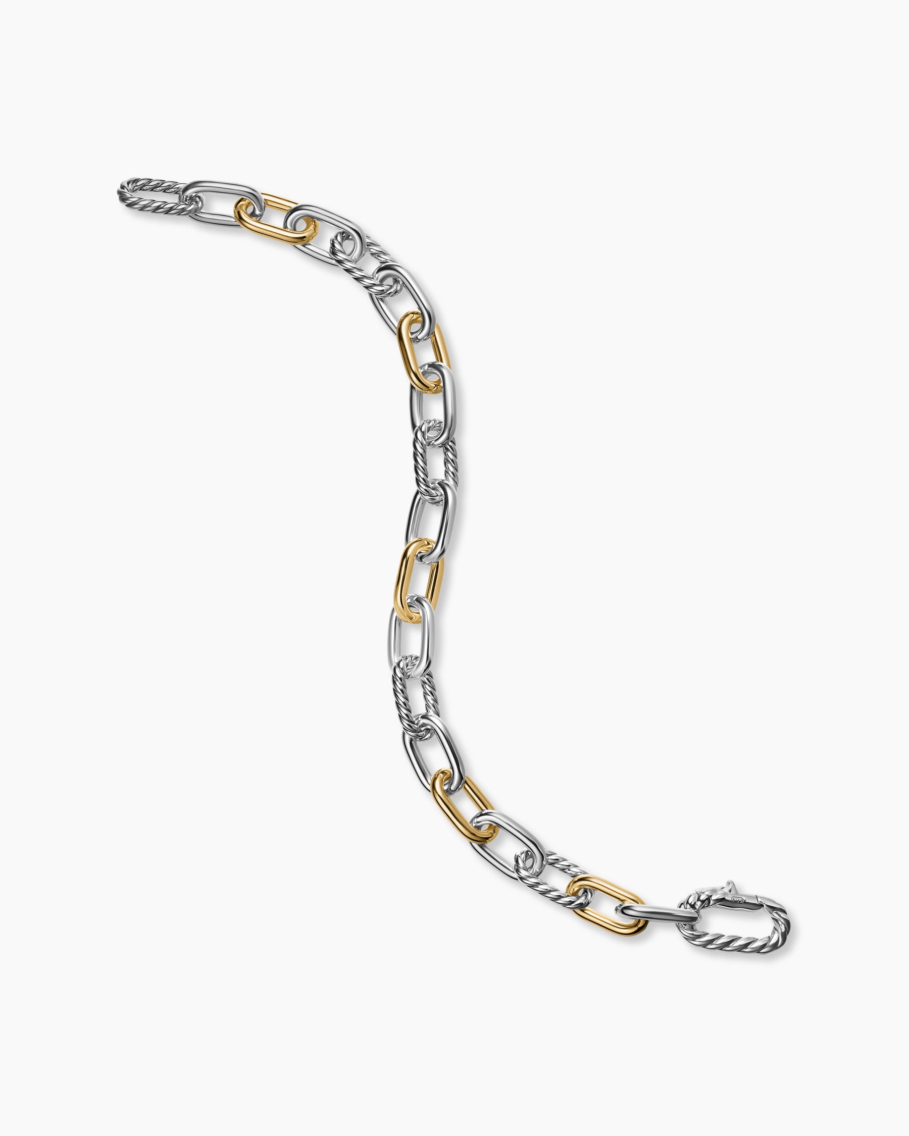 DY Madison Chain Bracelet in Sterling Silver with 18K Yellow Gold, 8.5mm - Image 3