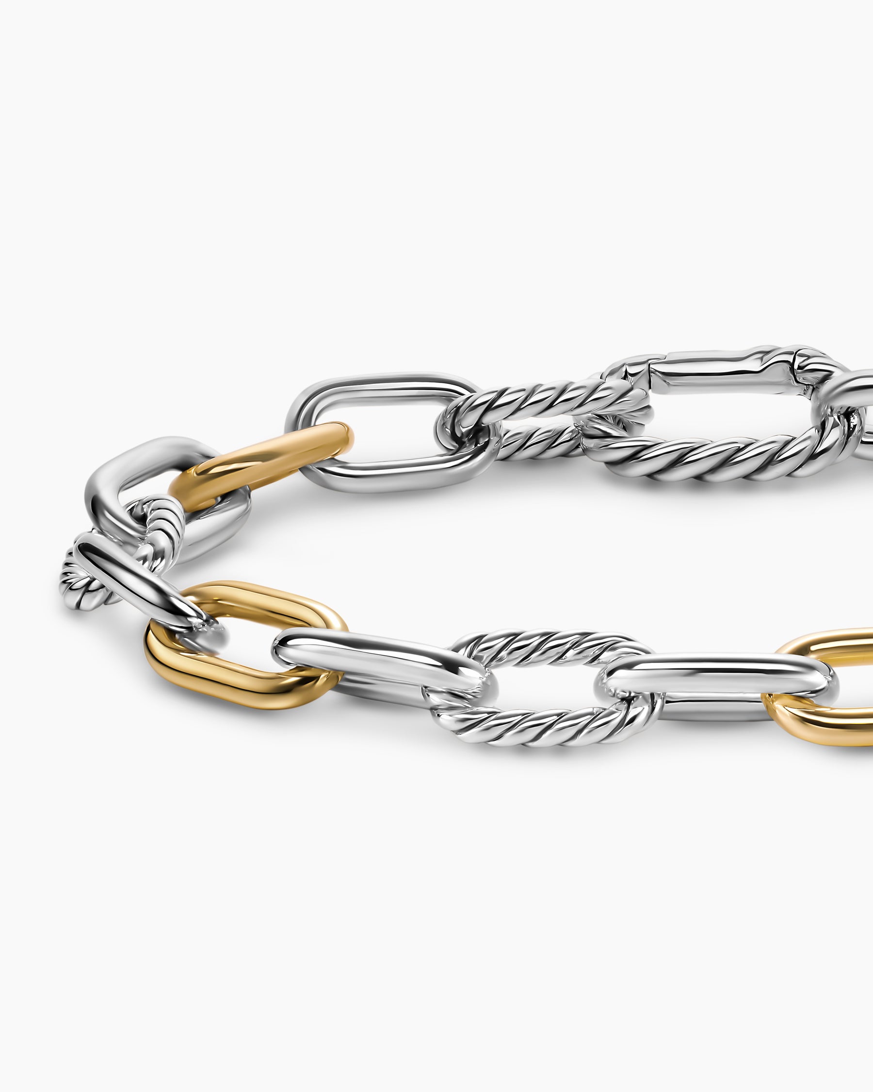 DY Madison Chain Bracelet in Sterling Silver with 18K Yellow Gold, 8.5mm - Image 4