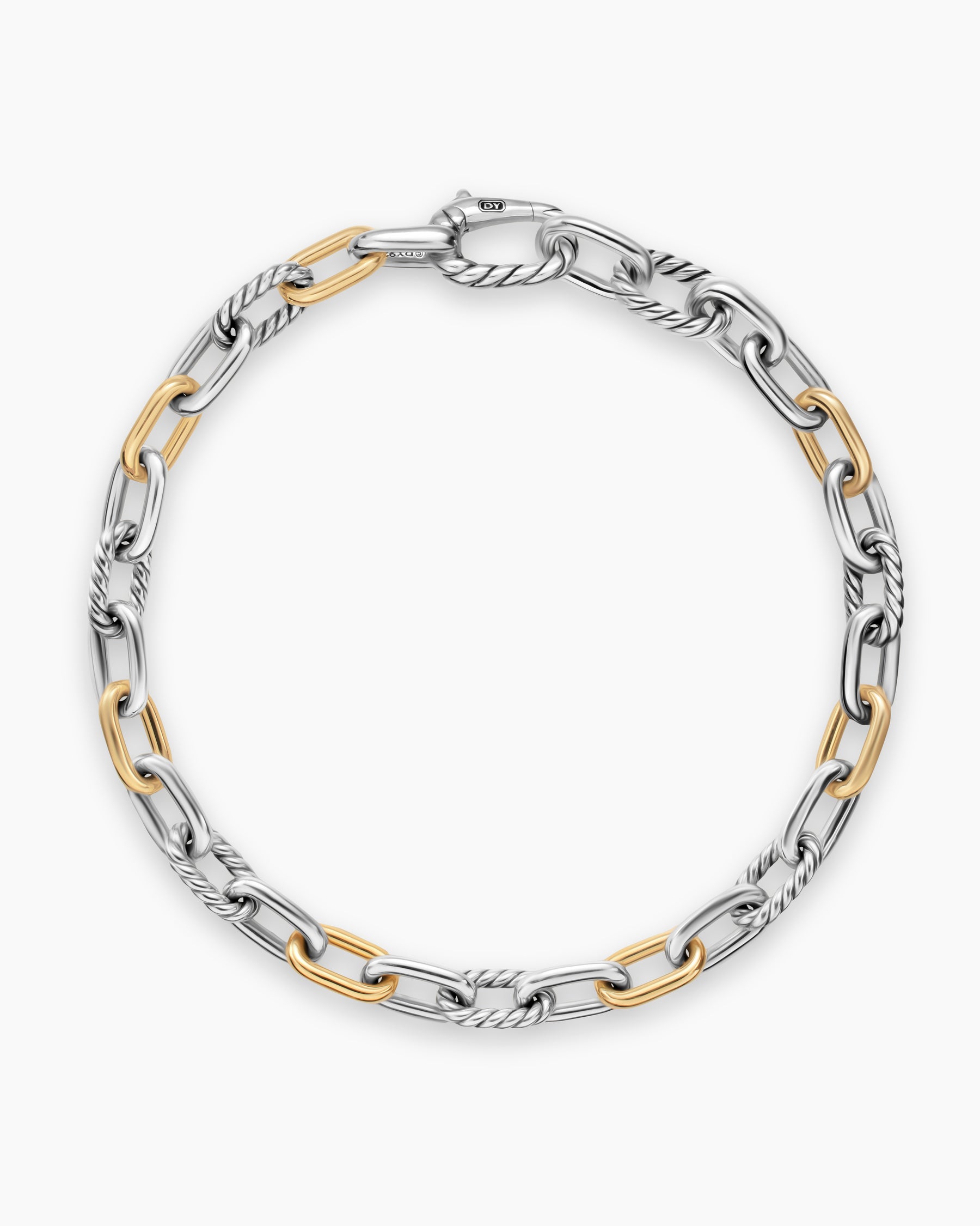 DY Madison Chain Bracelet in Sterling Silver with 18K Yellow Gold, 6mm - Image 3