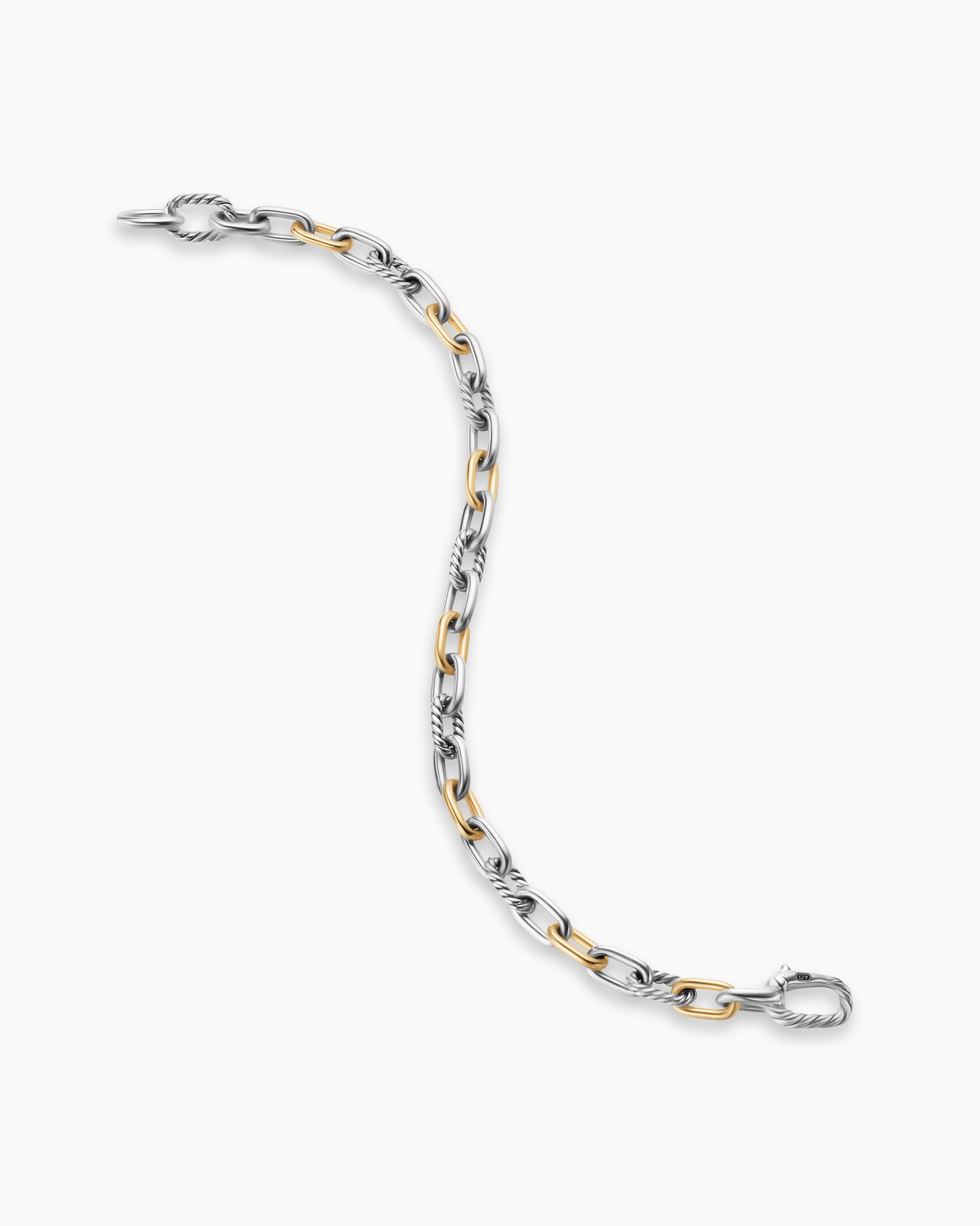 DY Madison Chain Bracelet in Sterling Silver with 18K Yellow Gold, 6mm - Image 4