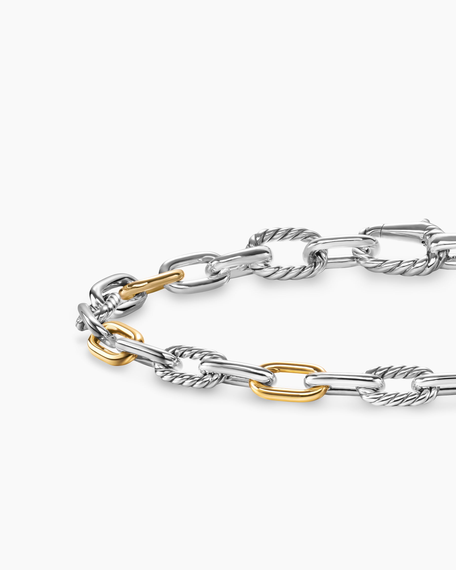 DY Madison Chain Bracelet in Sterling Silver with 18K Yellow Gold, 6mm - Image 5