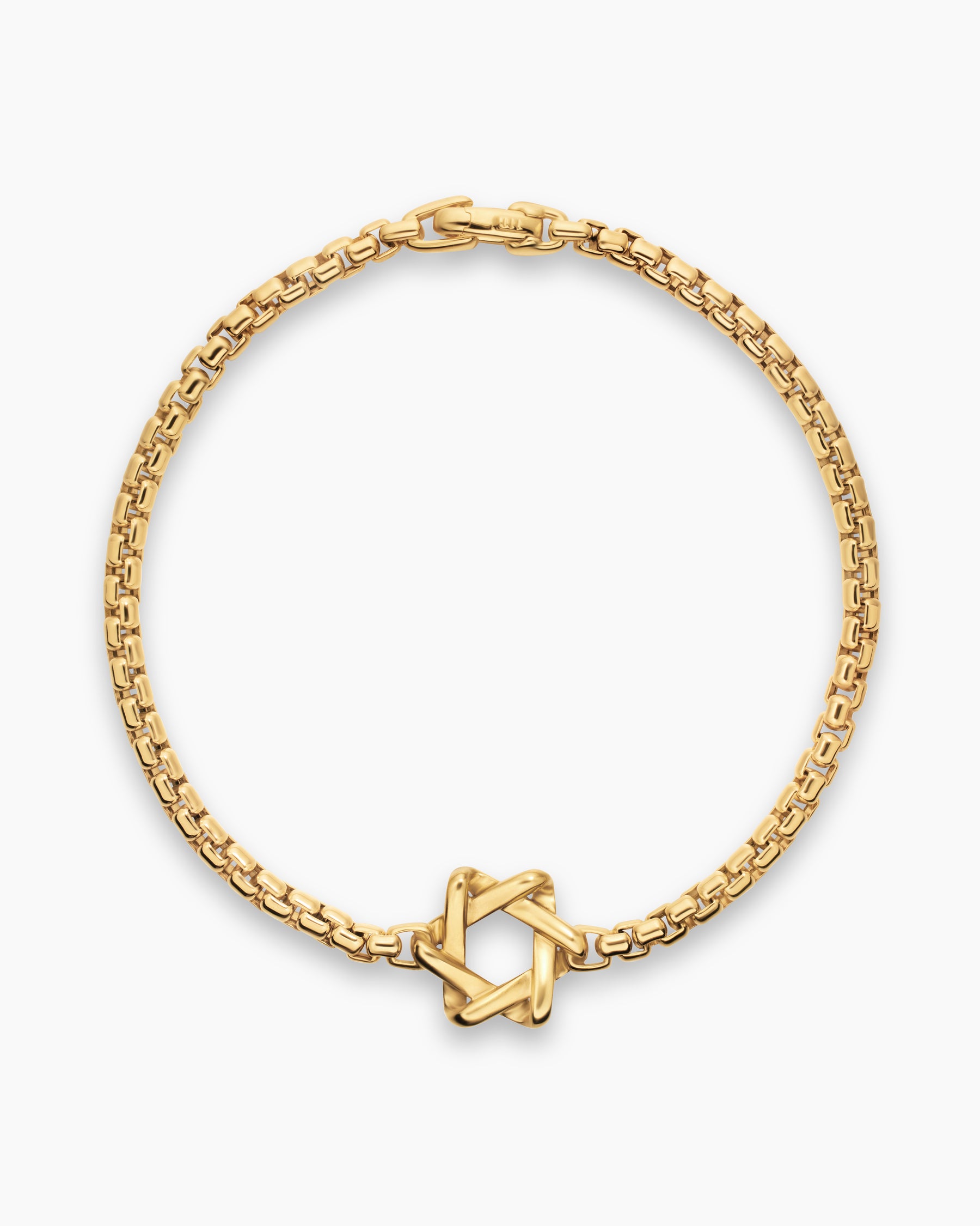 Alternative view of Star of David Station Bracelet in 18K Yellow Gold, 3.4mm