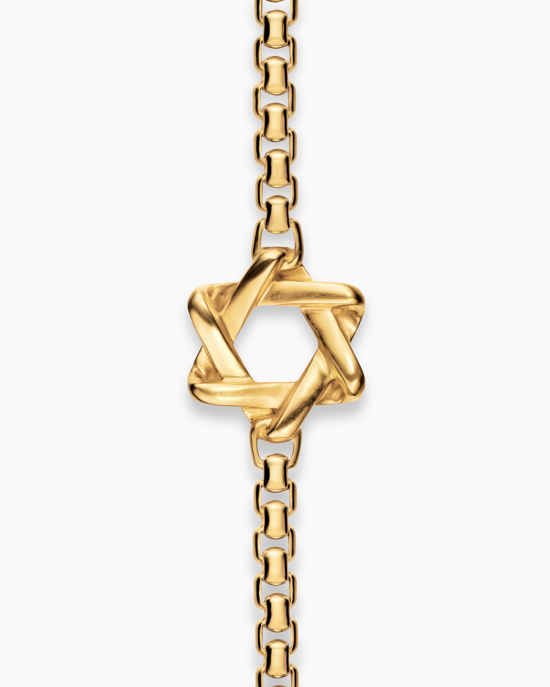 Star of David Station Bracelet in 18K Yellow Gold, 3.4mm - Image 3