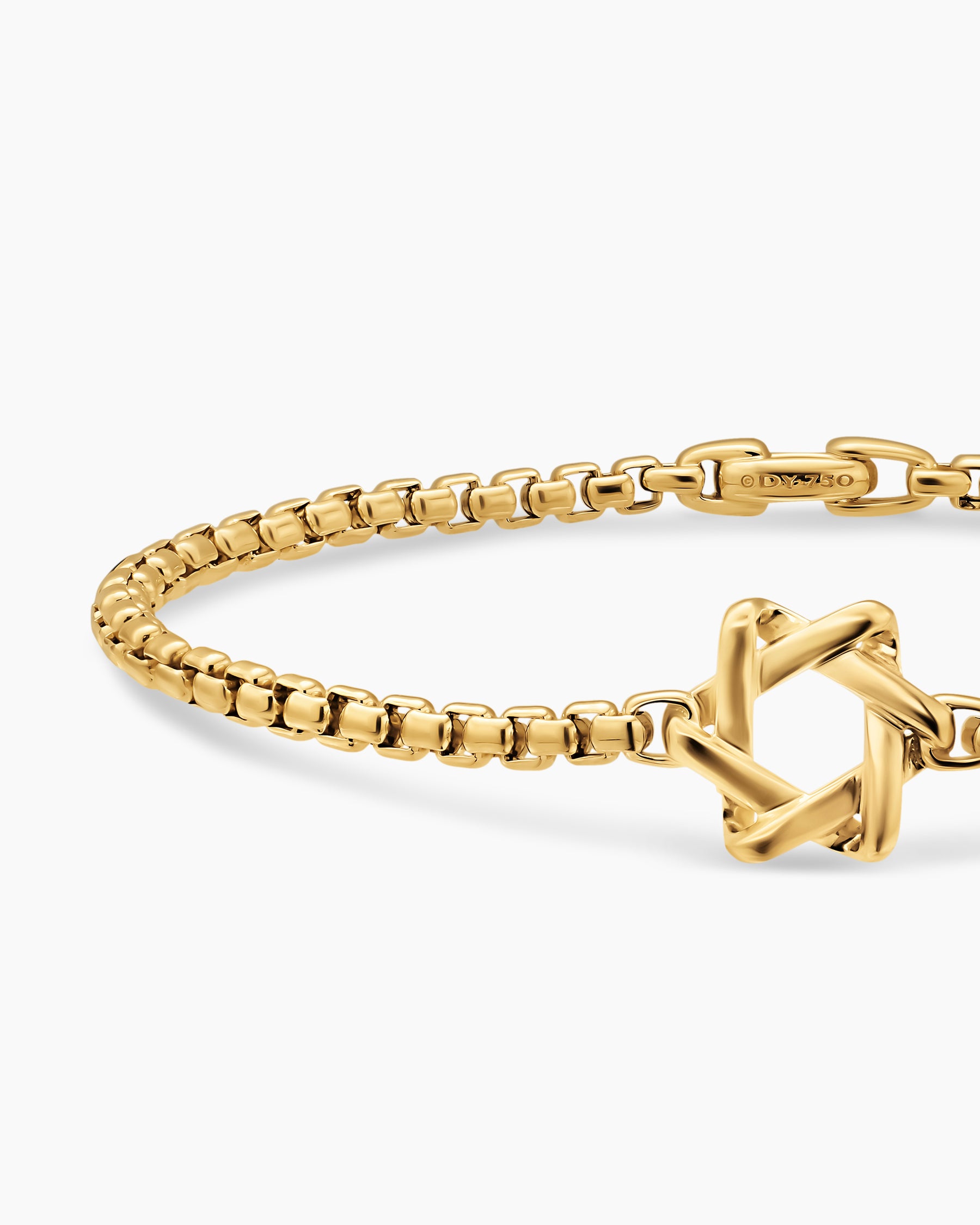 Star of David Station Bracelet in 18K Yellow Gold, 3.4mm - Image 4