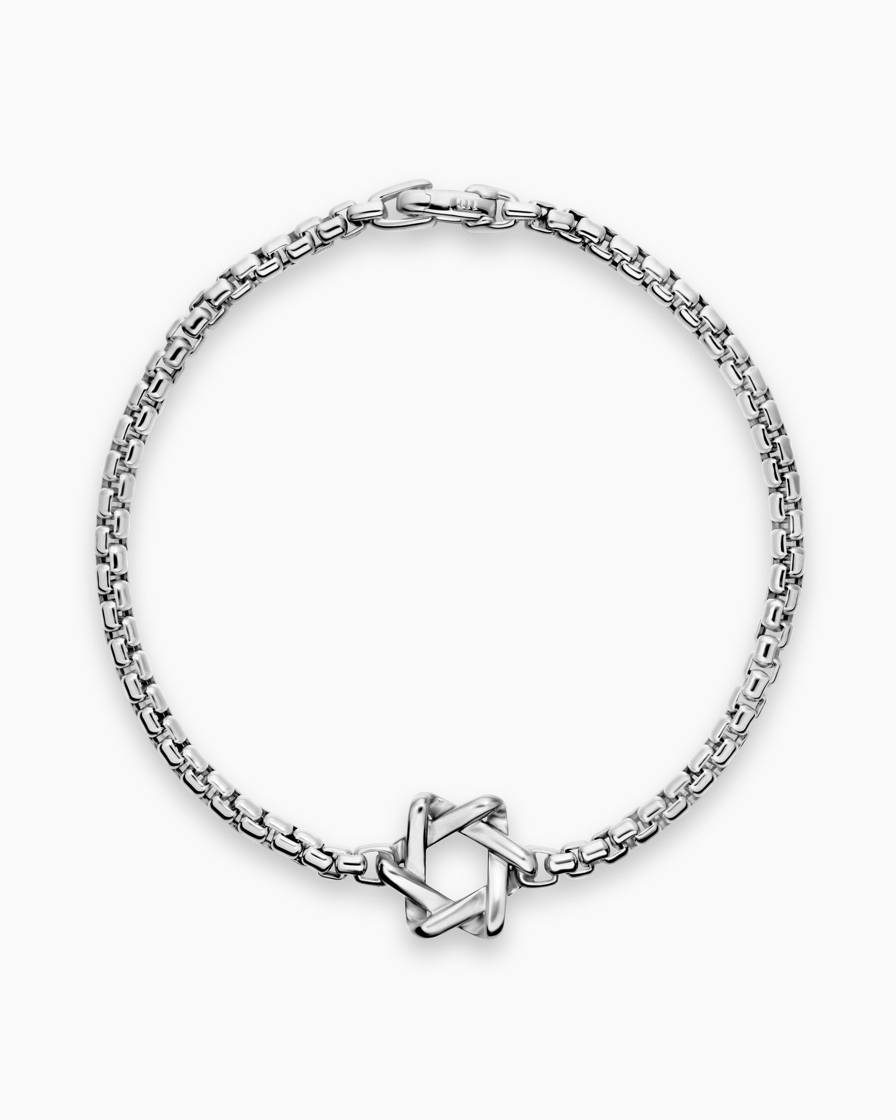 Alternative view of Star of David Station Bracelet in Sterling Silver, 3.6mm