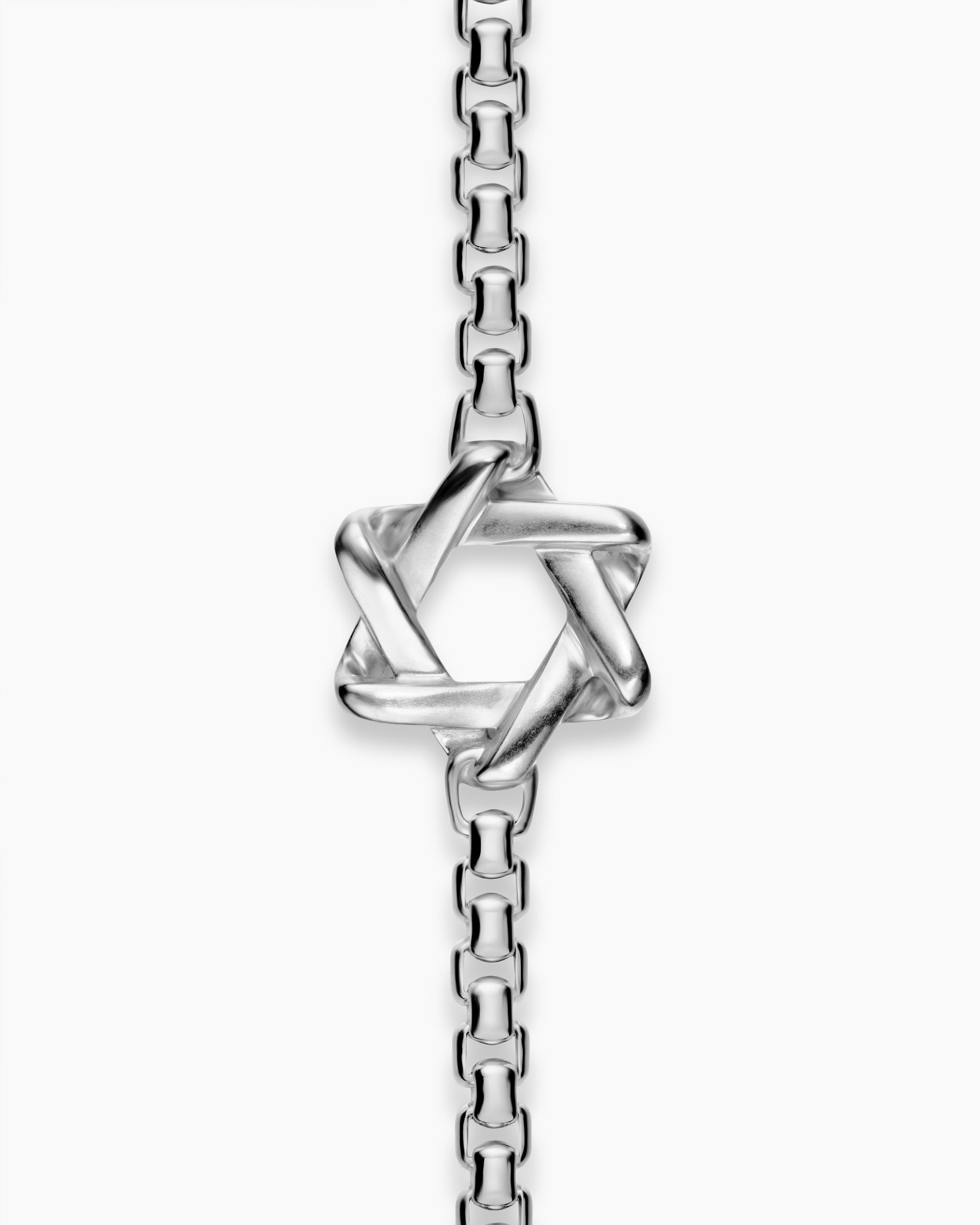 Star of David Station Bracelet in Sterling Silver, 3.6mm - Image 3