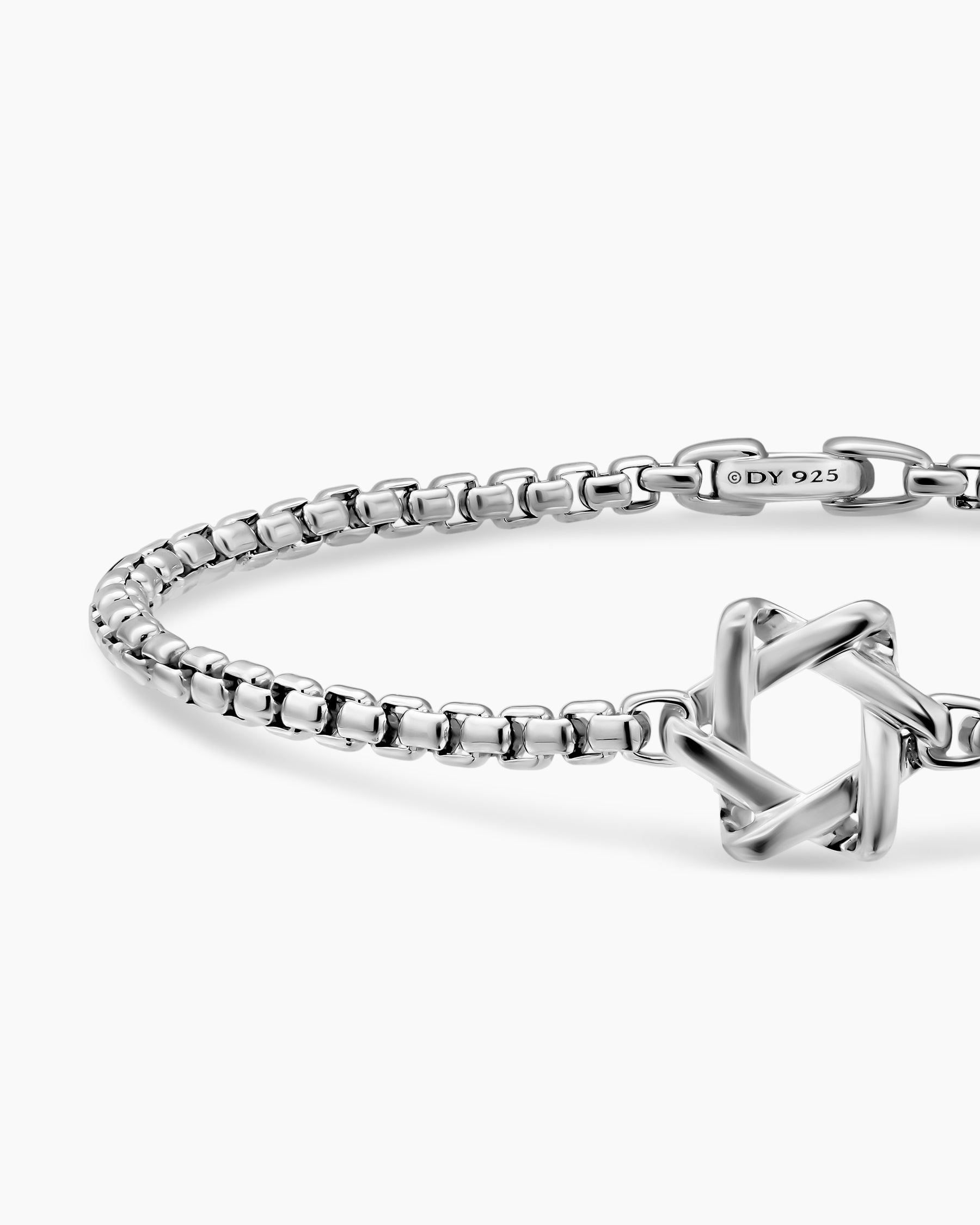 Star of David Station Bracelet in Sterling Silver, 3.6mm - Image 4