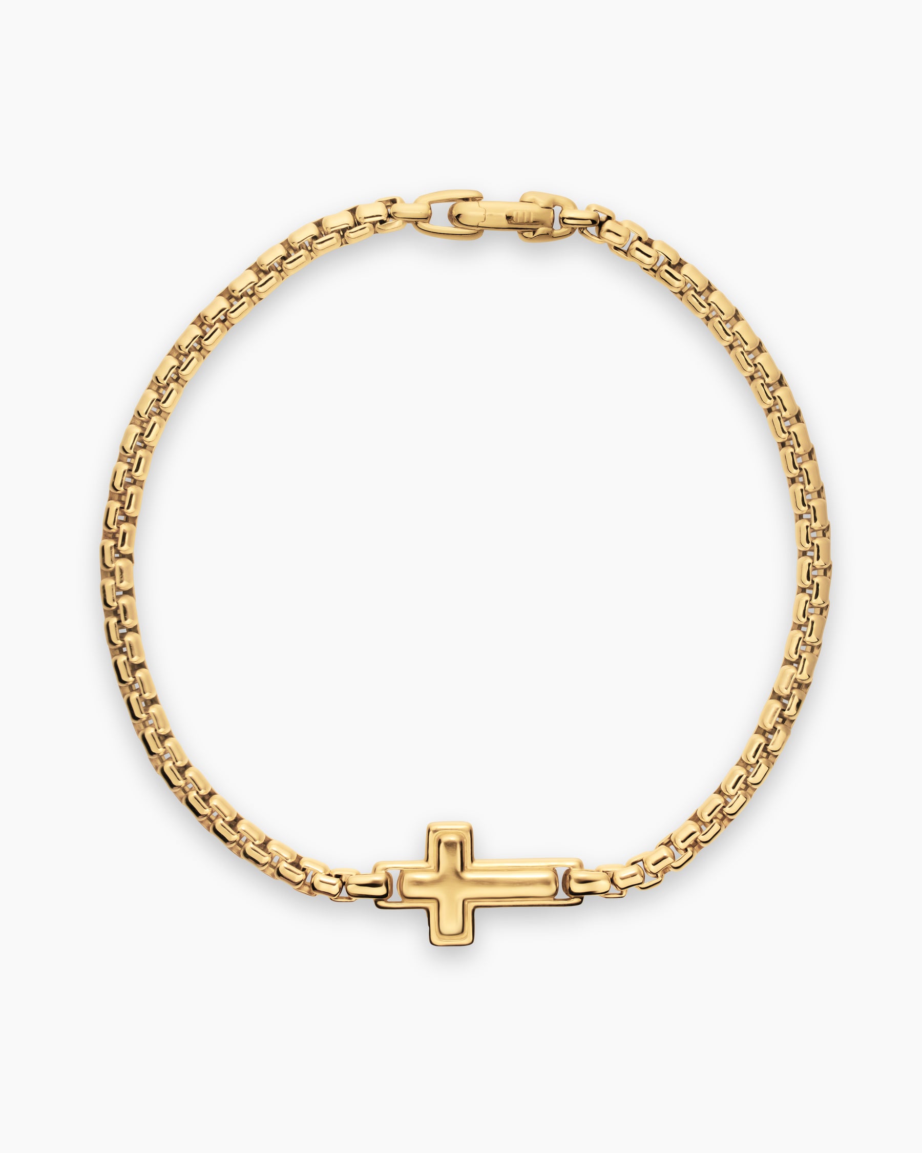 Alternative view of Cross Station Bracelet in 18K Yellow Gold, 3.4mm