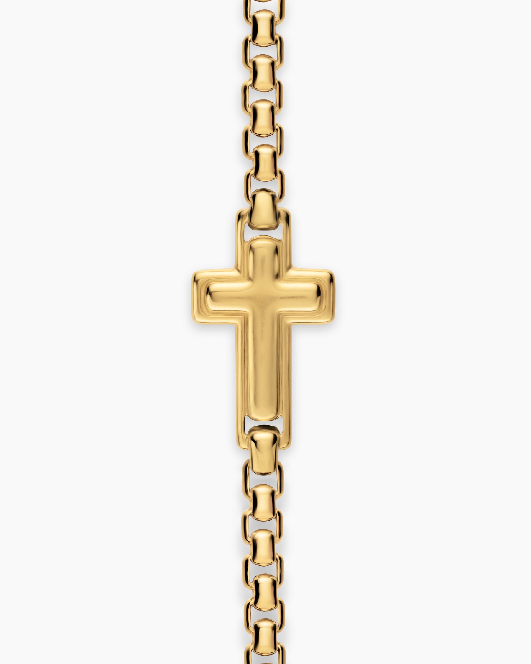 Cross Station Bracelet in 18K Yellow Gold, 3.4mm - Image 3