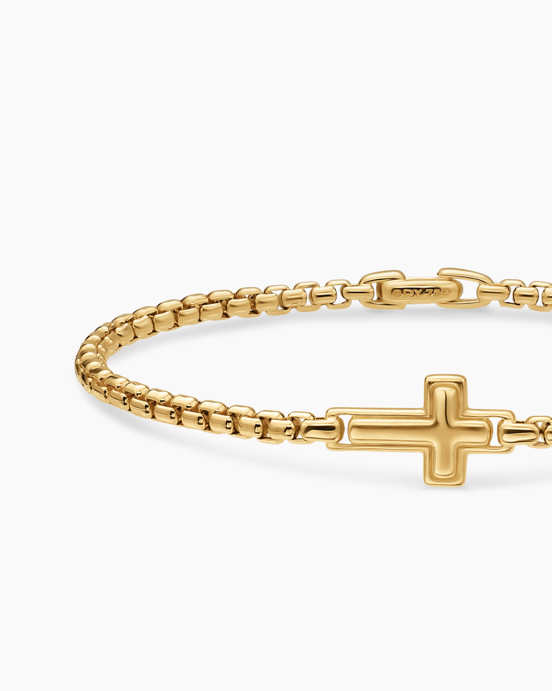 Cross Station Bracelet in 18K Yellow Gold, 3.4mm - Image 4